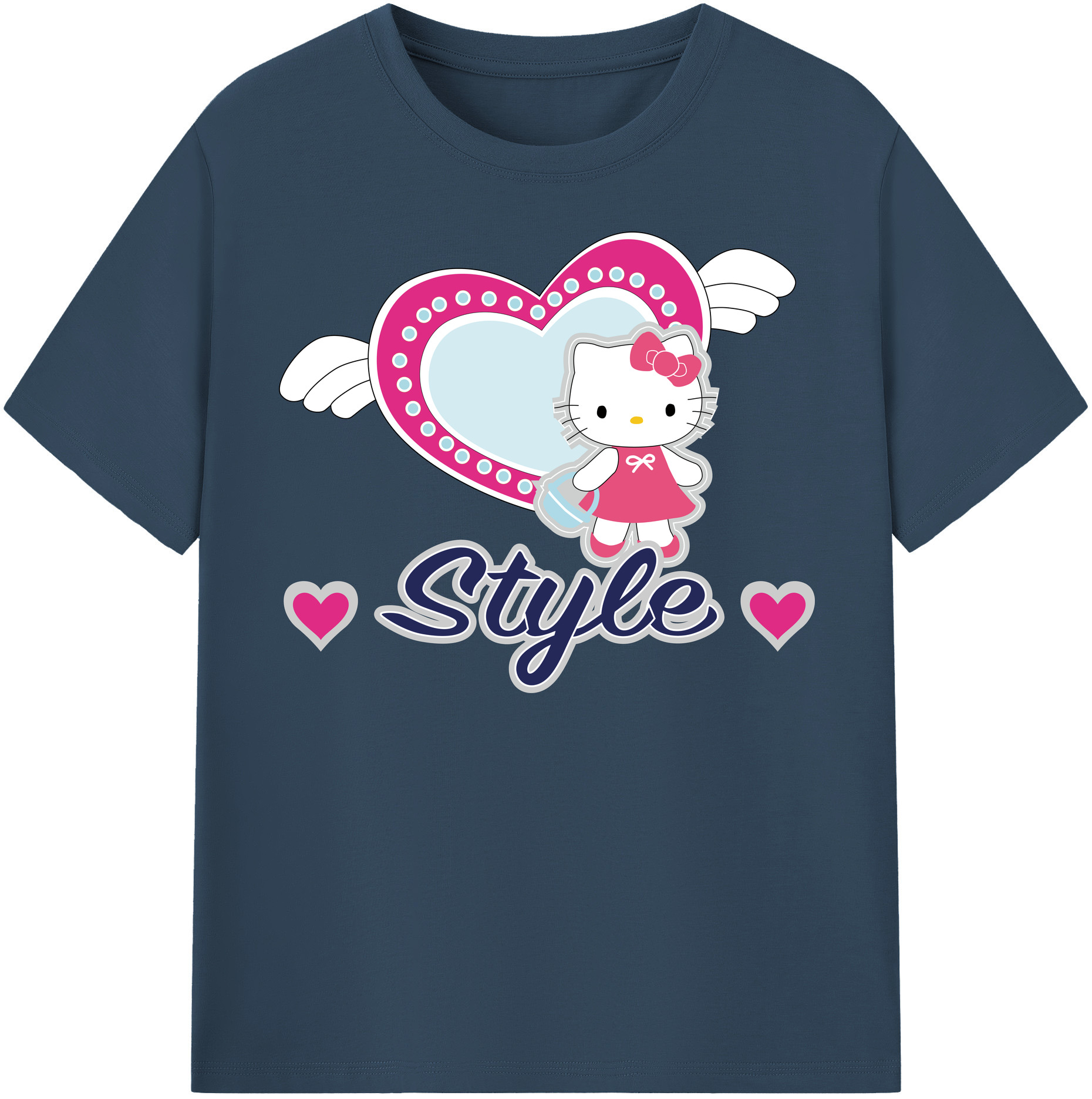 （画像用） Hello Kitty ハローキティ 綿100％半袖Tシャツ（フロントプリント）
