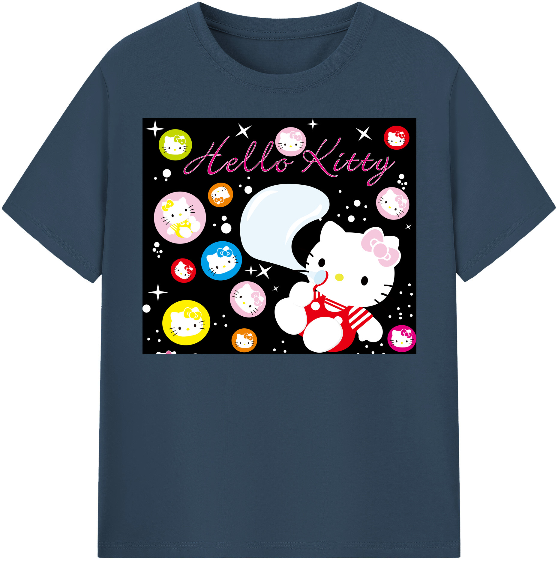 （画像用） Hello Kitty ハローキティ 綿100％半袖Tシャツ（フロントプリント）