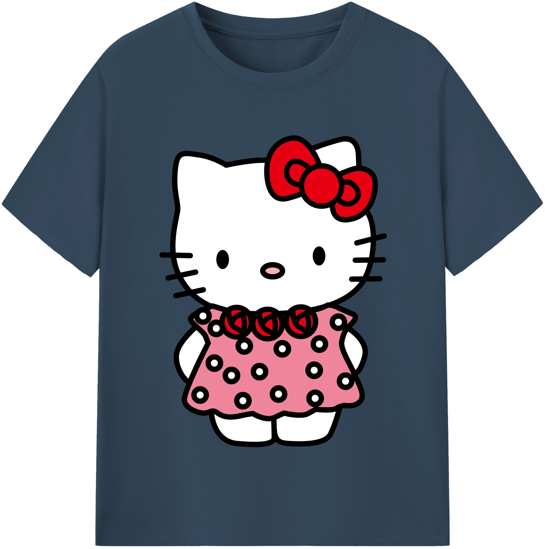 （画像用） Hello Kitty ハローキティ 綿100％半袖Tシャツ（フロントプリント）