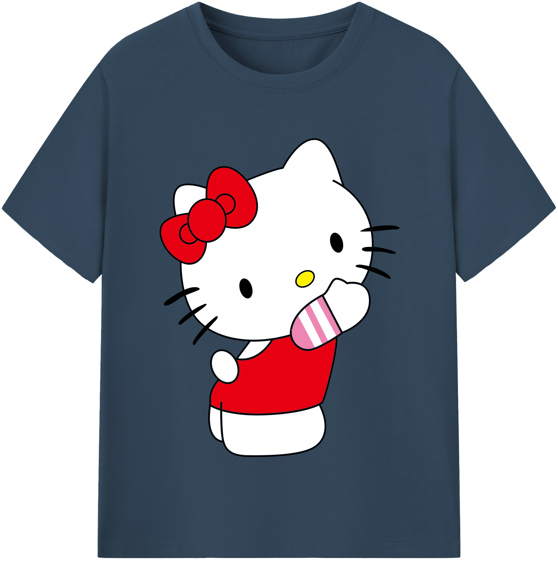 （画像用） Hello Kitty ハローキティ 綿100％半袖Tシャツ（フロントプリント）