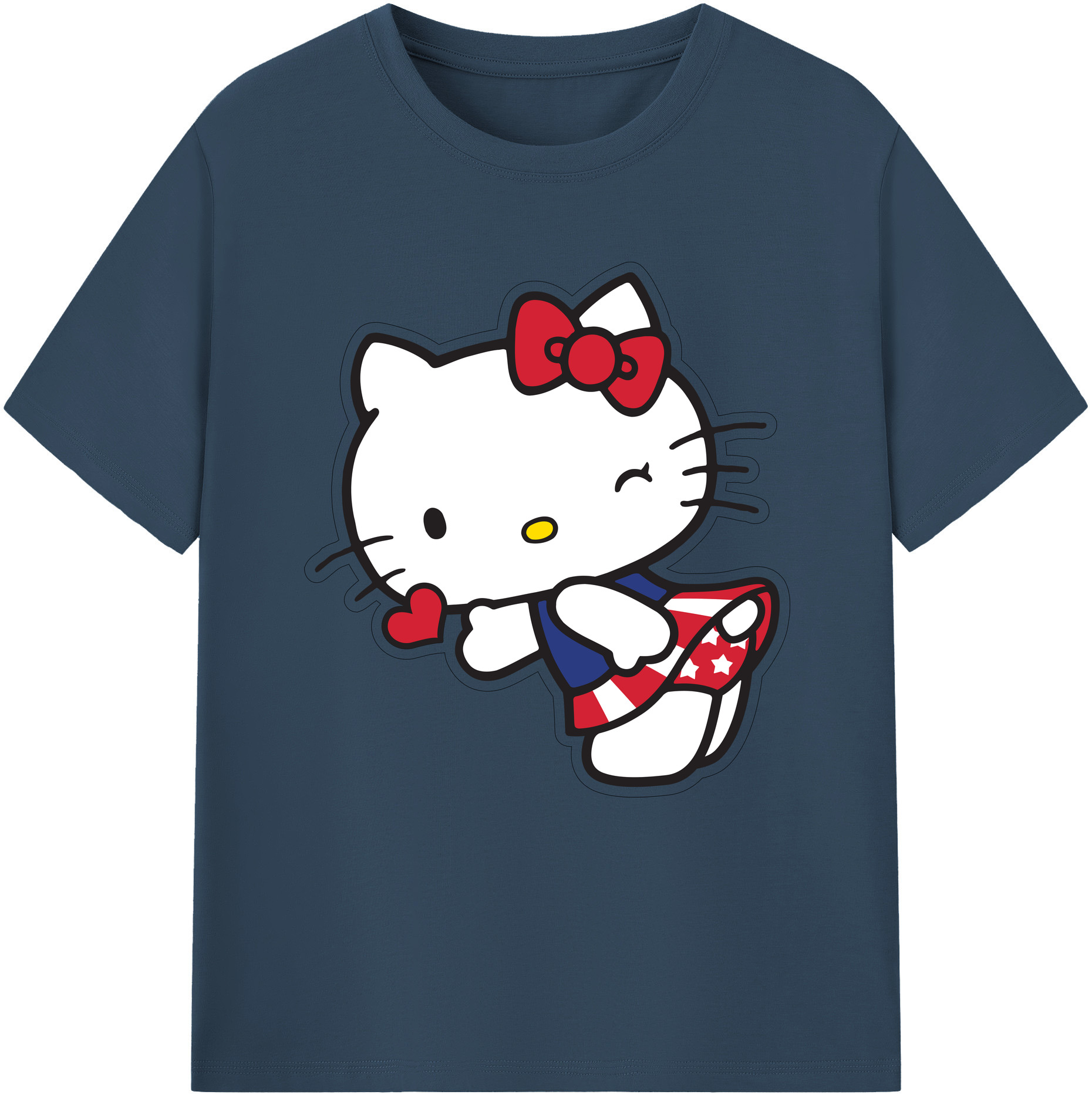 （画像用） Hello Kitty ハローキティ 綿100％半袖Tシャツ（フロントプリント）
