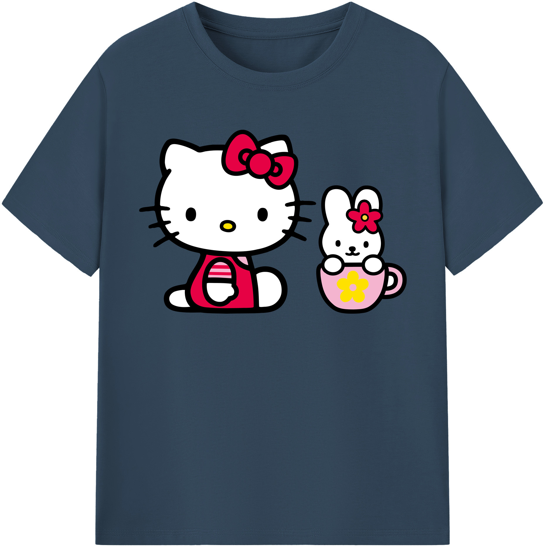 （画像用） Hello Kitty ハローキティ 綿100％半袖Tシャツ（フロントプリント）
