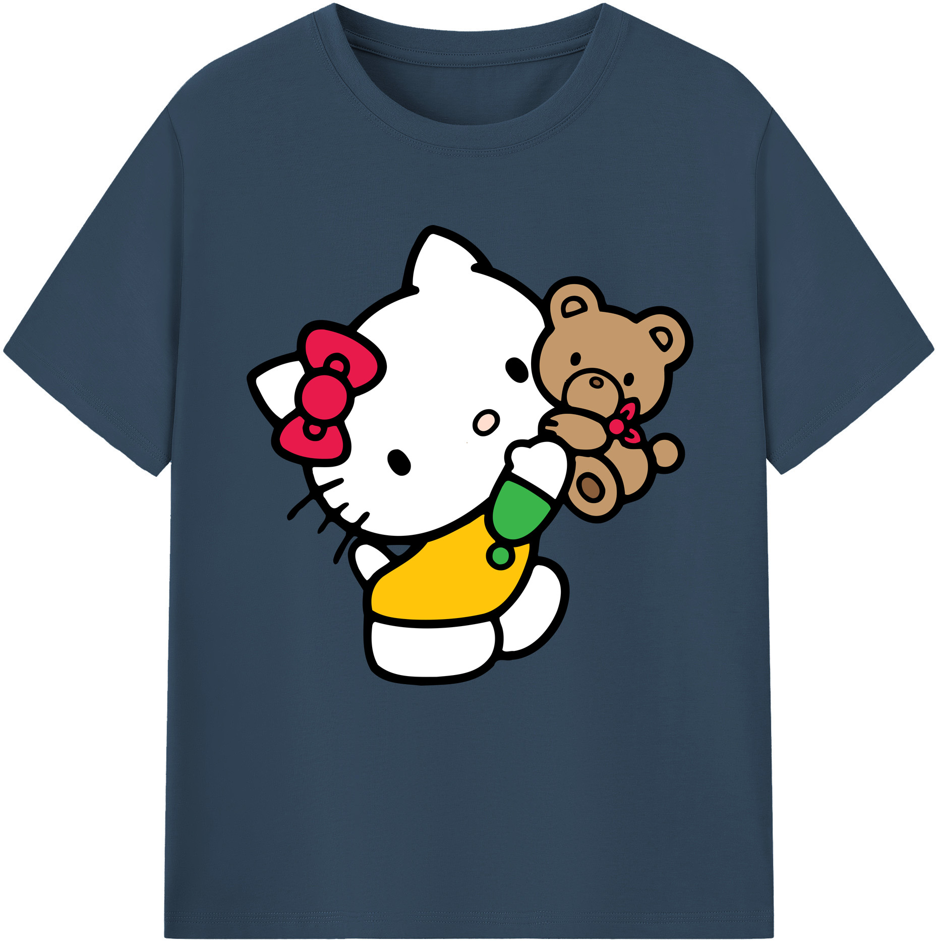（画像用） Hello Kitty ハローキティ 綿100％半袖Tシャツ（フロントプリント）