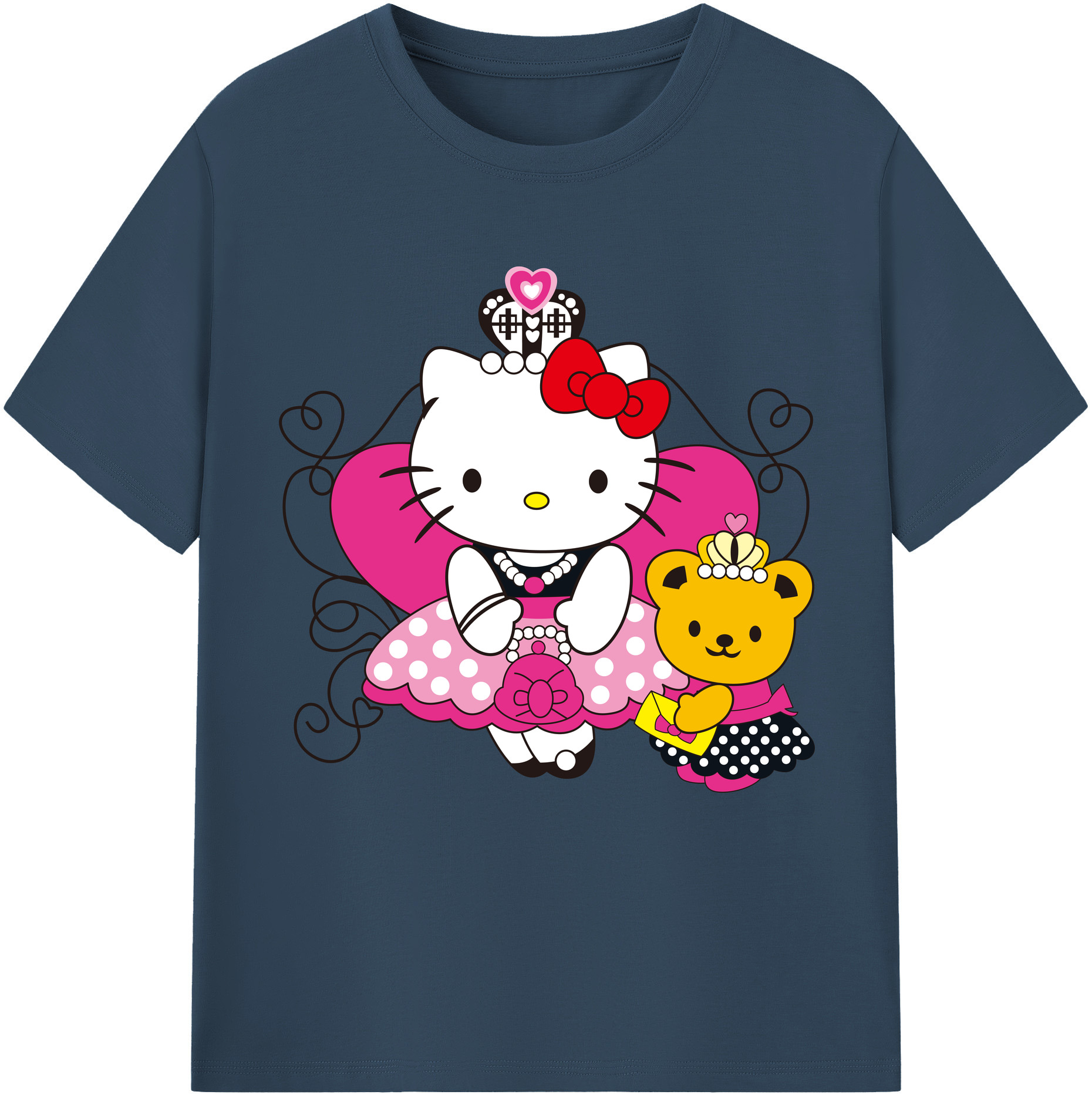 （画像用） Hello Kitty ハローキティ 綿100％半袖Tシャツ（フロントプリント）