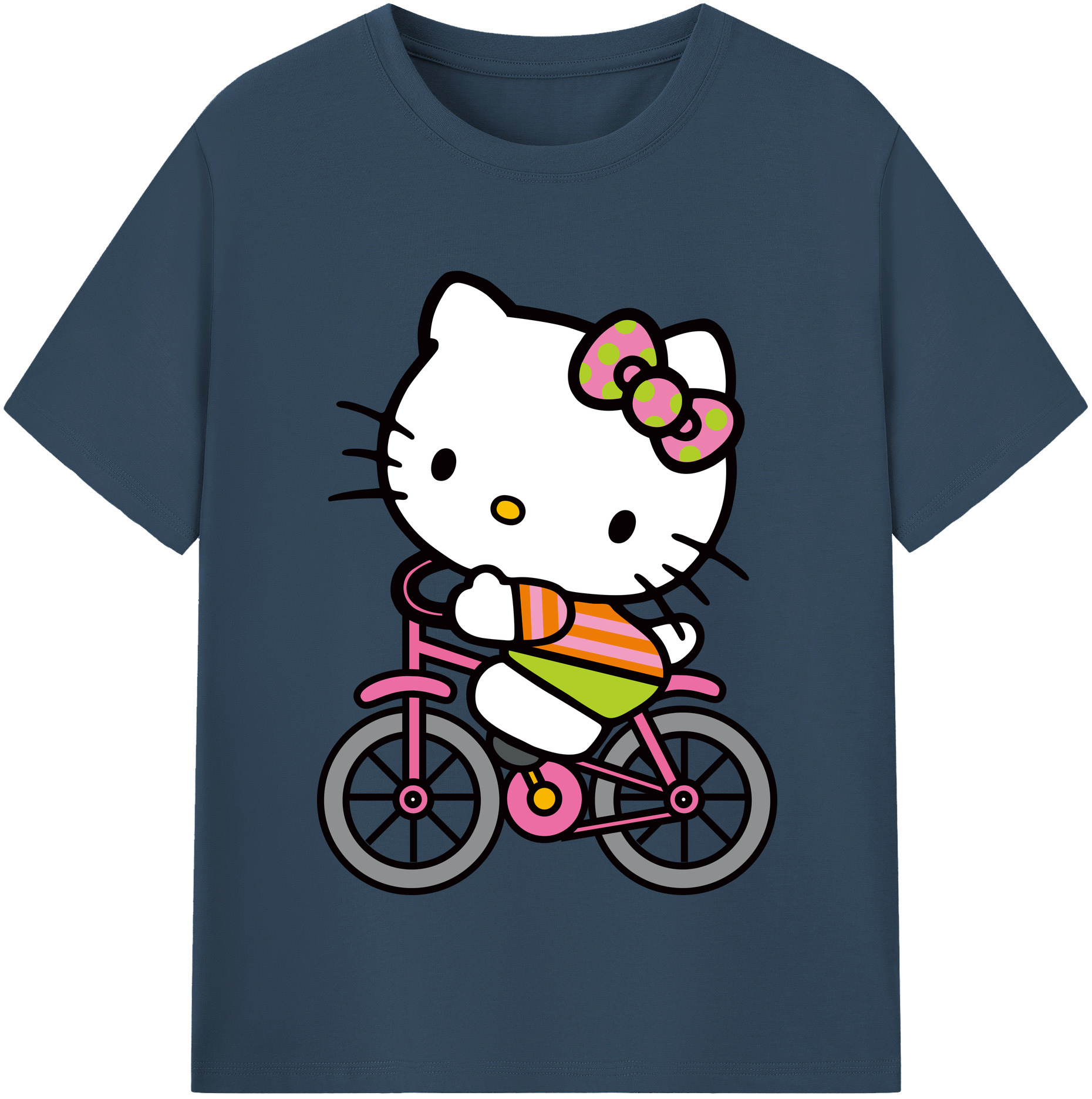 （画像用） Hello Kitty ハローキティ 綿100％半袖Tシャツ（フロントプリント）