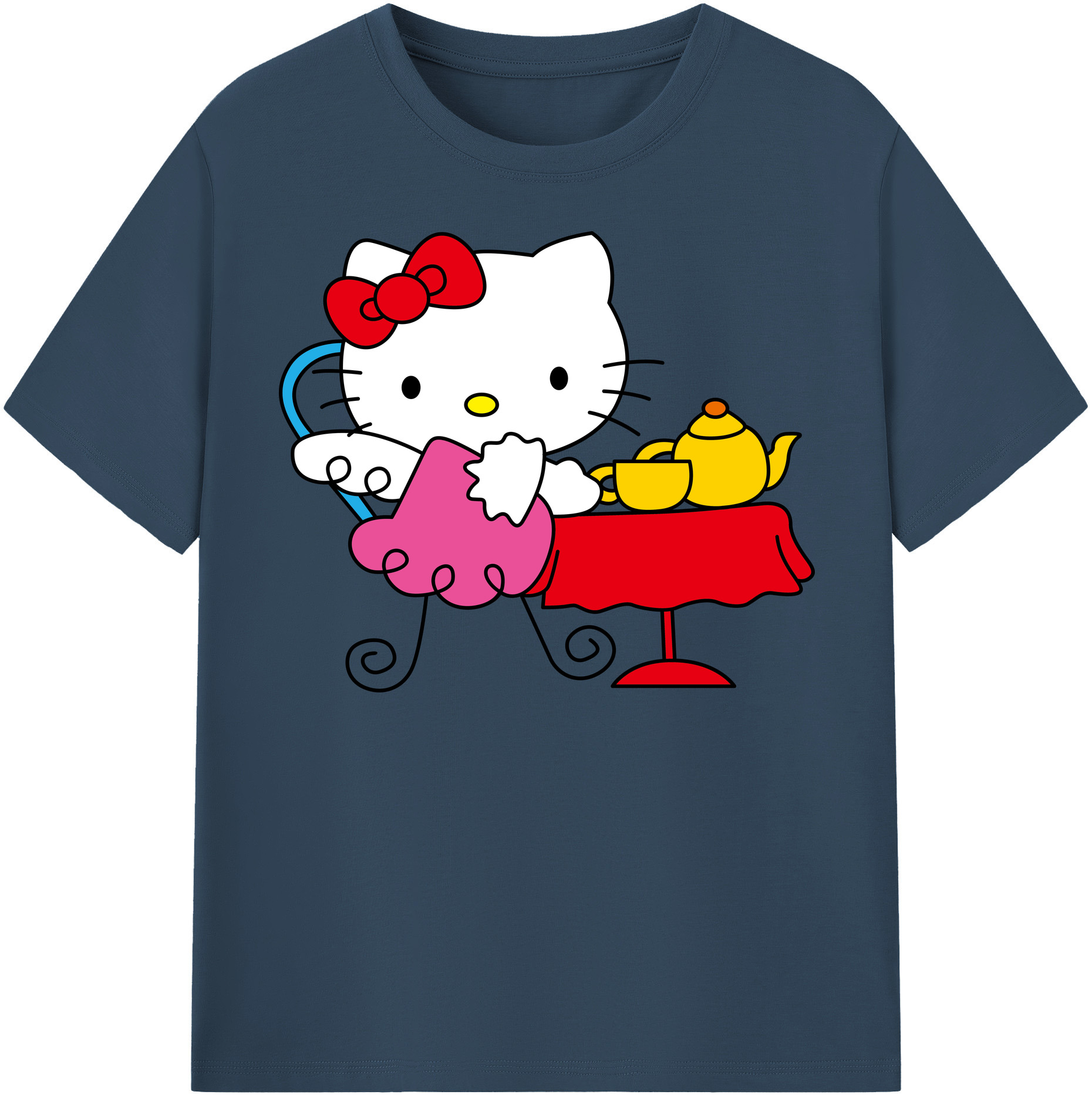 （画像用） Hello Kitty ハローキティ 綿100％半袖Tシャツ（フロントプリント）