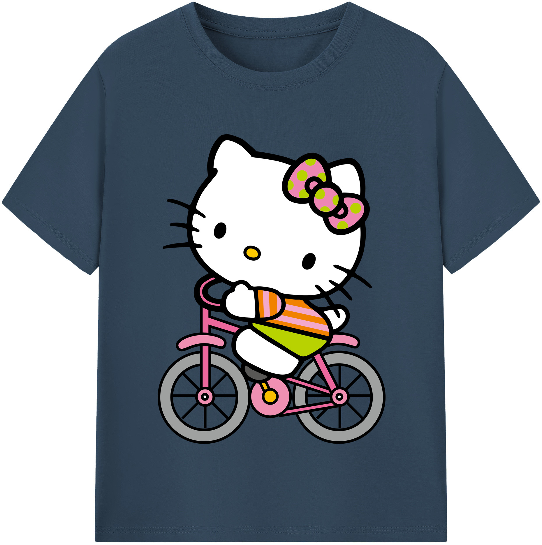 （画像用） Hello Kitty ハローキティ 綿100％半袖Tシャツ（フロントプリント）