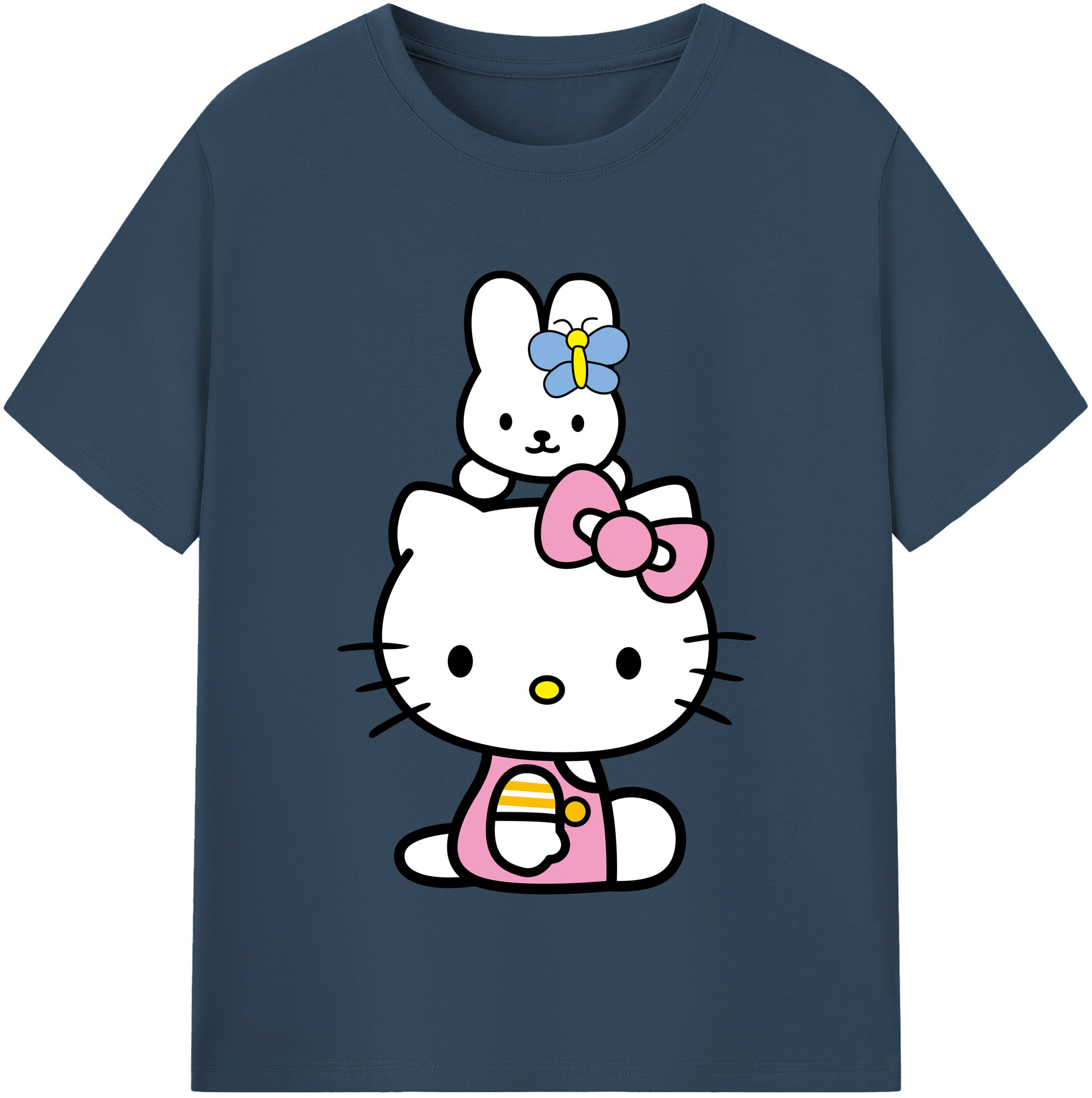 （画像用） Hello Kitty ハローキティ 綿100％半袖Tシャツ（フロントプリント）