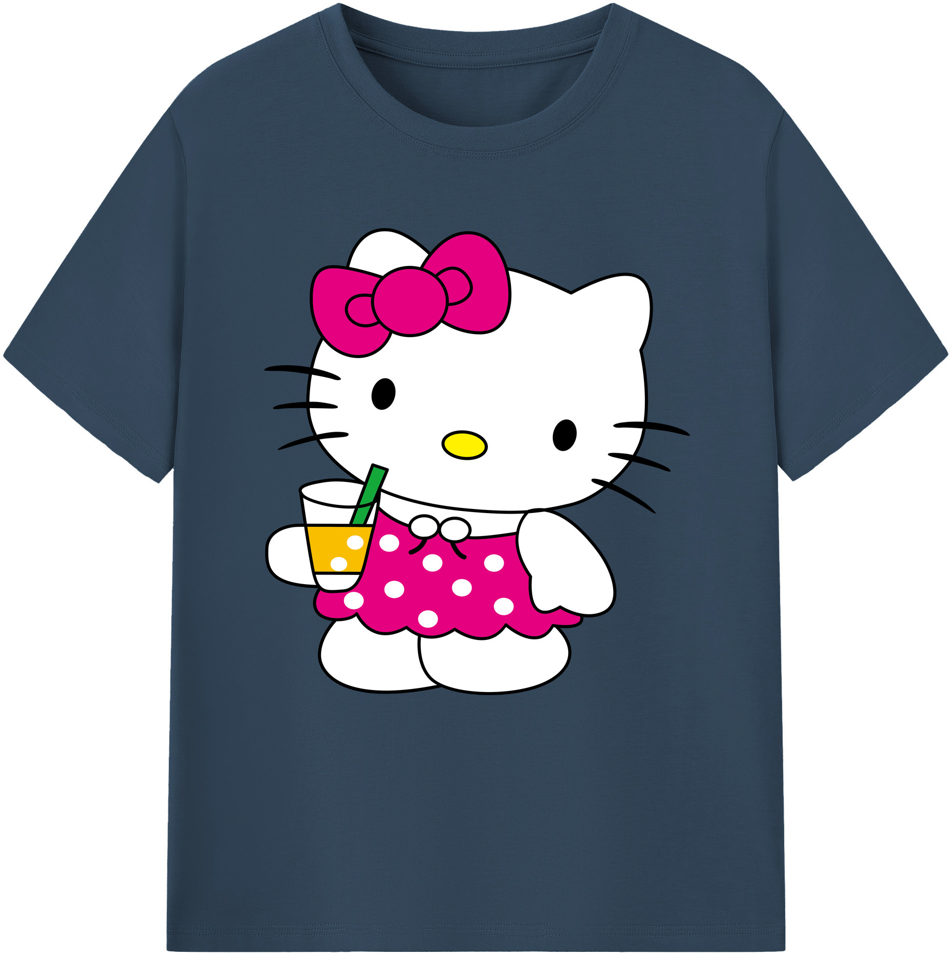 （画像用） Hello Kitty ハローキティ 綿100％半袖Tシャツ（フロントプリント）