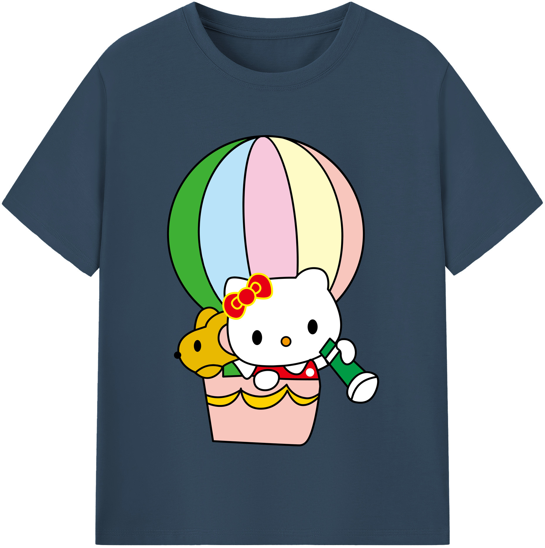 （画像用） Hello Kitty ハローキティ 綿100％半袖Tシャツ（フロントプリント）