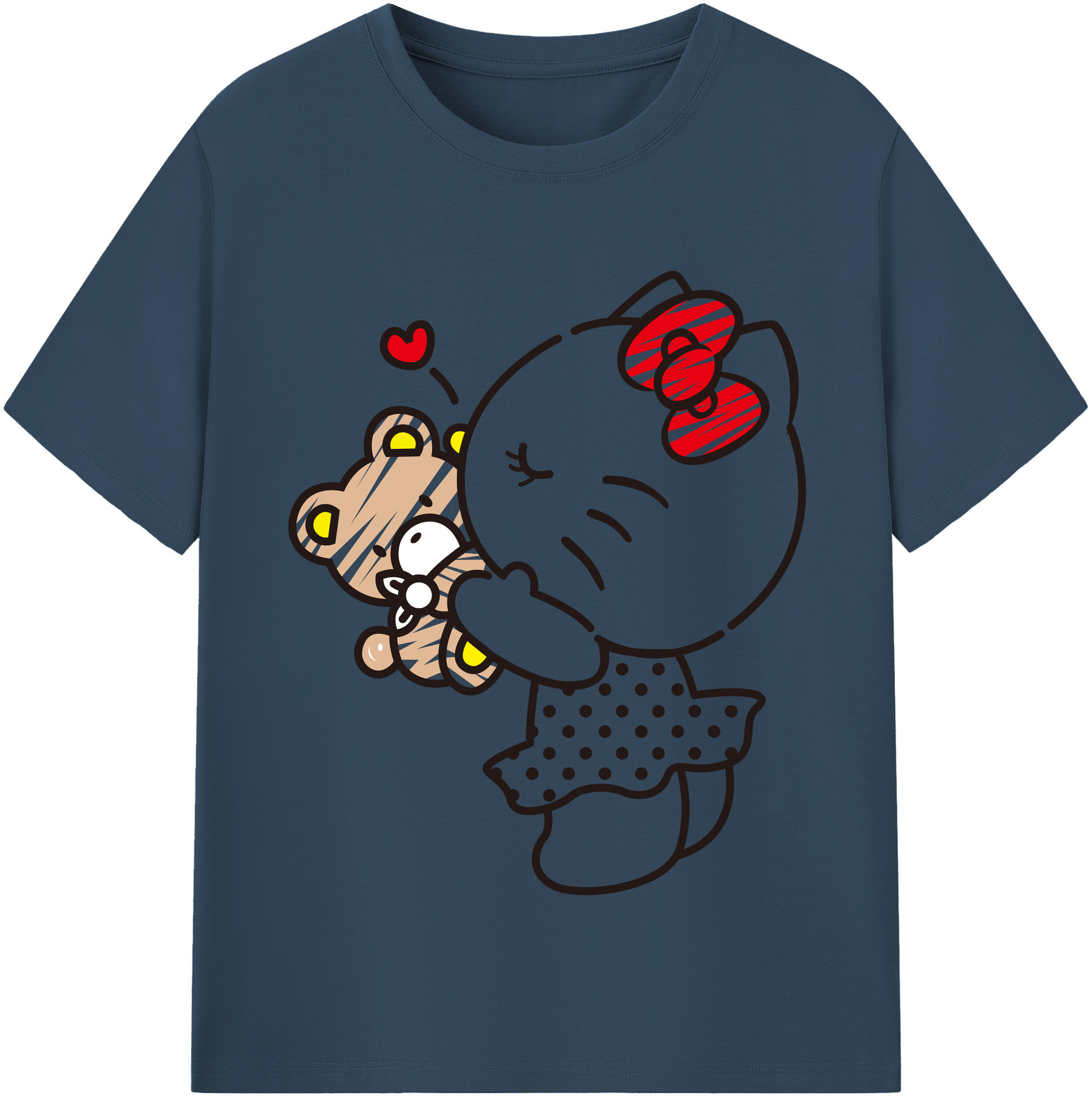 （画像用） Hello Kitty ハローキティ 綿100％半袖Tシャツ（フロントプリント）