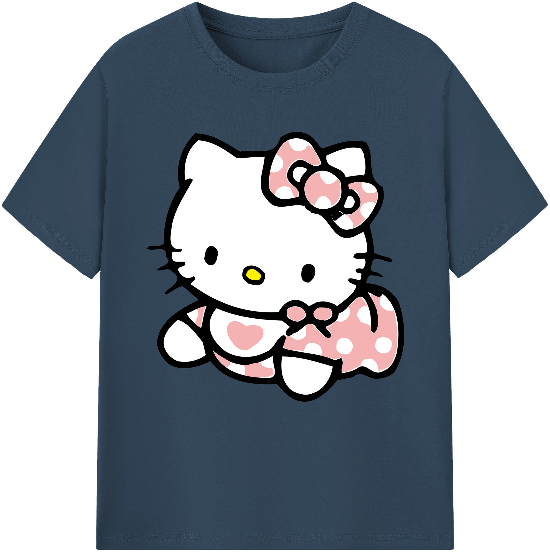 （画像用） Hello Kitty ハローキティ 綿100％半袖Tシャツ（フロントプリント）