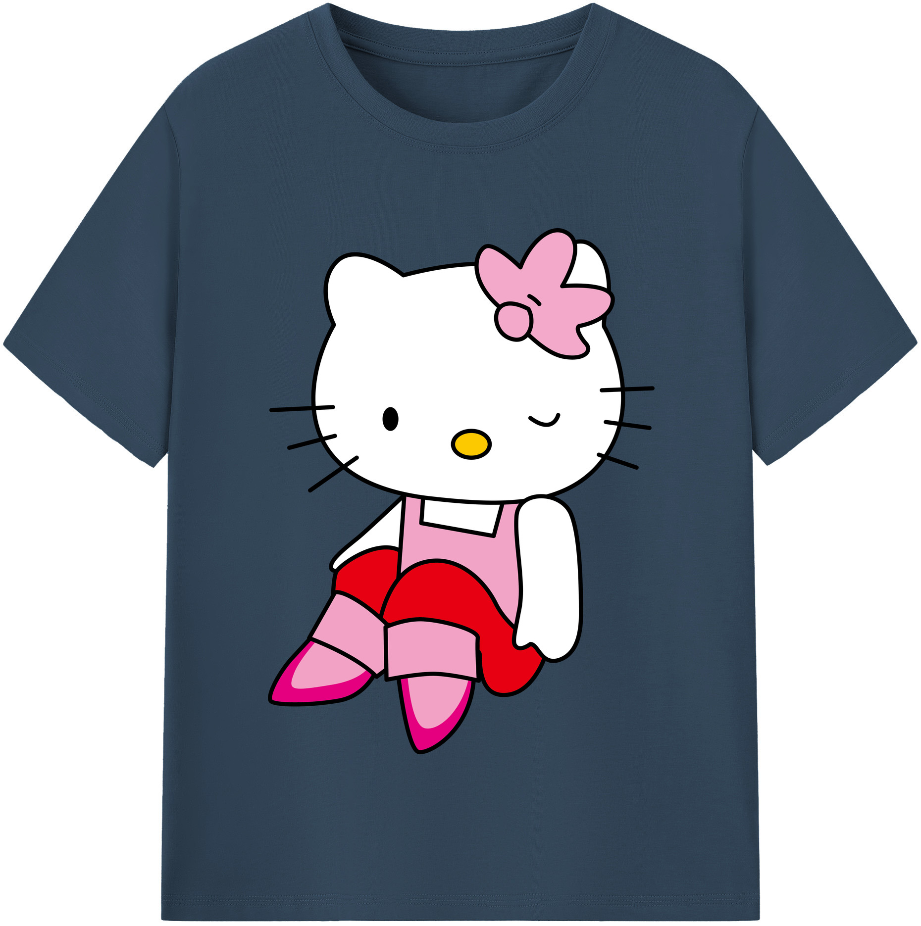 （画像用） Hello Kitty ハローキティ 綿100％半袖Tシャツ（フロントプリント）