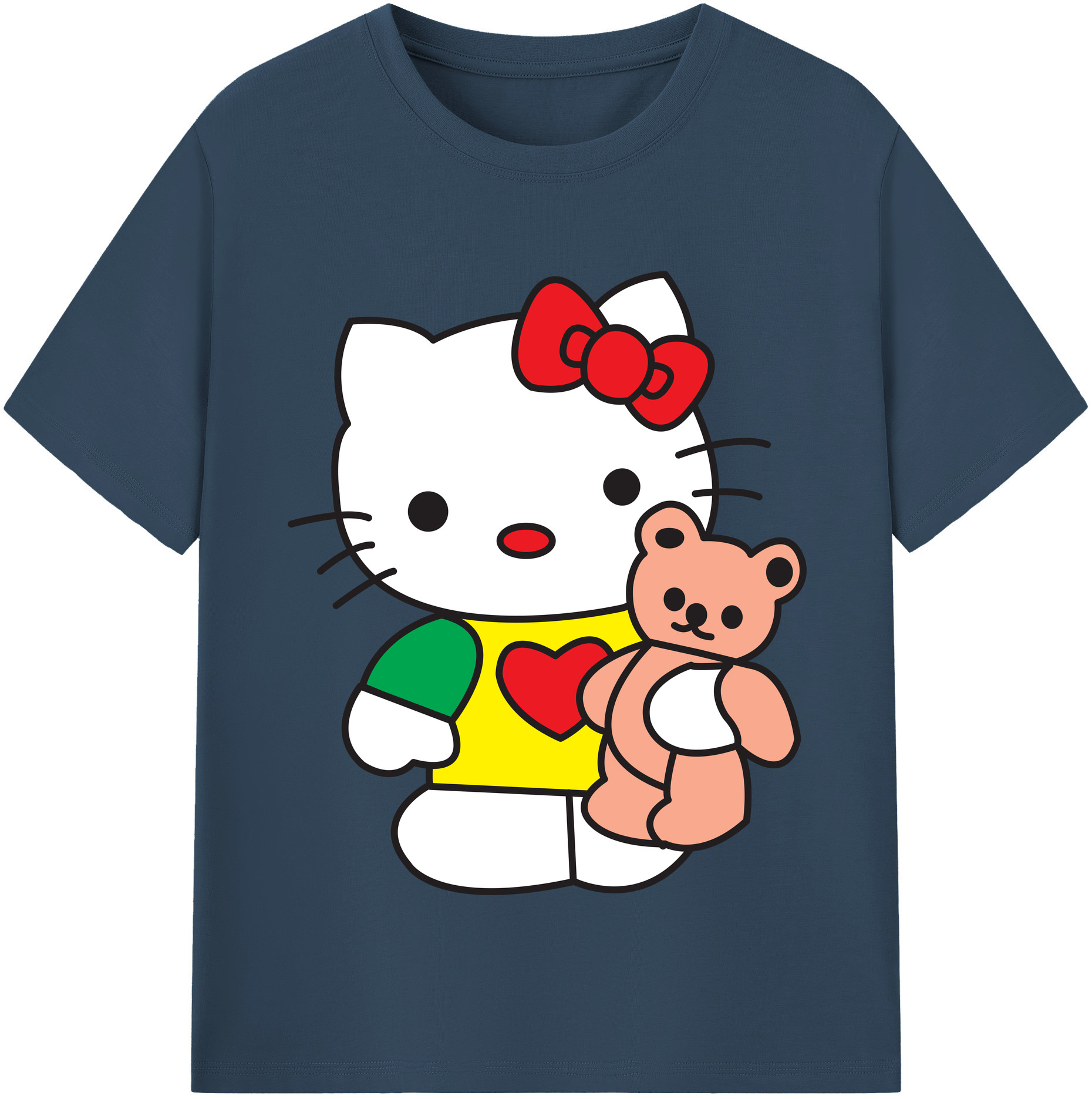 （画像用） Hello Kitty ハローキティ 綿100％半袖Tシャツ（フロントプリント）