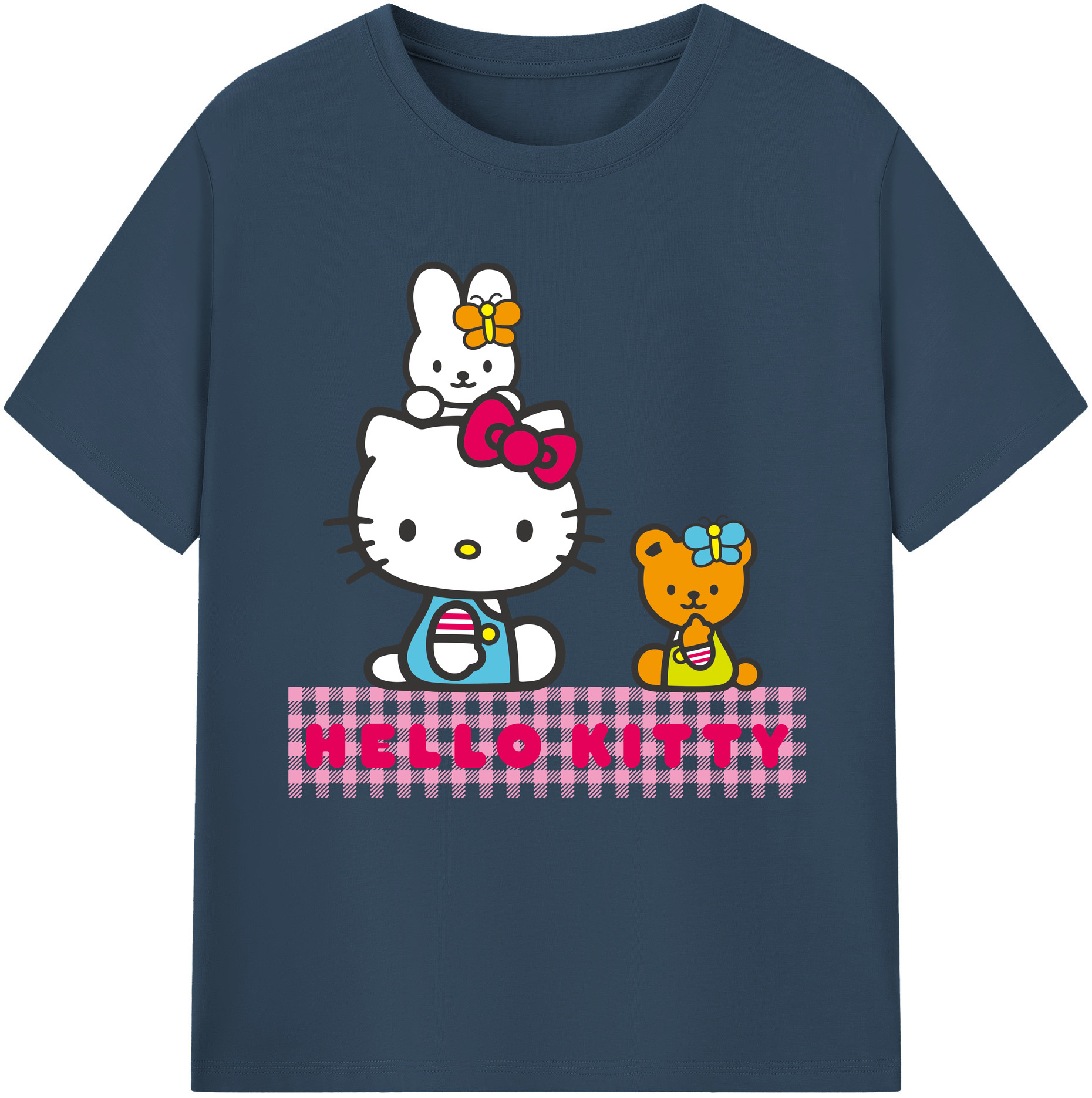 （画像用） Hello Kitty ハローキティ 綿100％半袖Tシャツ（フロントプリント）
