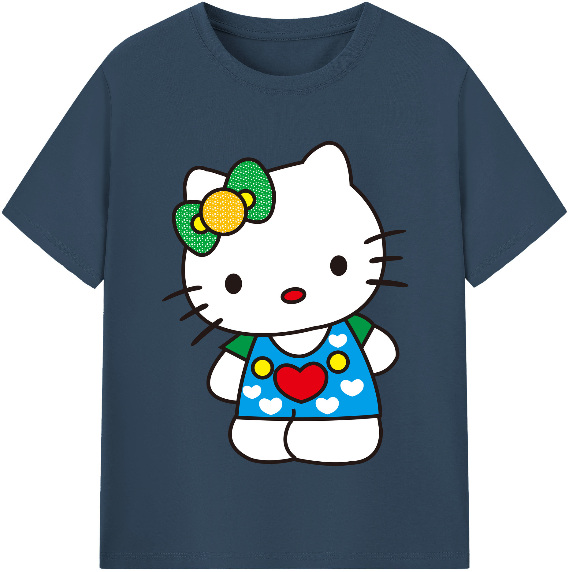（画像用） Hello Kitty ハローキティ 綿100％半袖Tシャツ（フロントプリント）