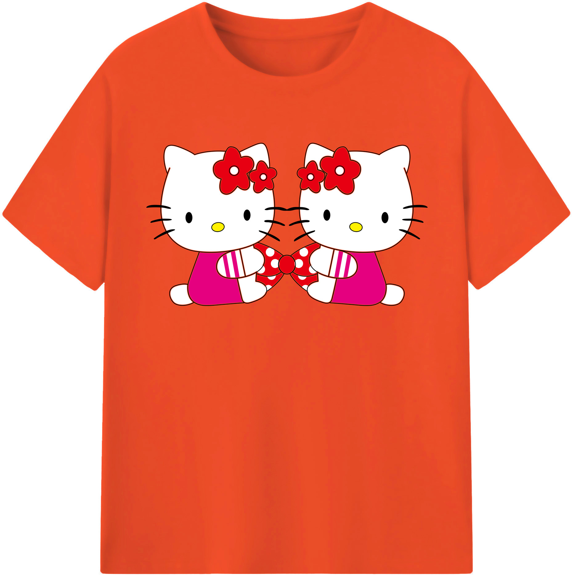 （画像用） Hello Kitty ハローキティ 綿100％半袖Tシャツ（フロントプリント）