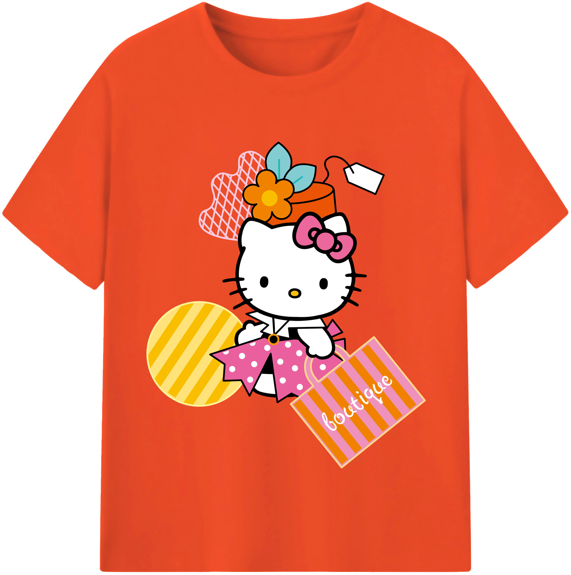 （画像用） Hello Kitty ハローキティ 綿100％半袖Tシャツ（フロントプリント）