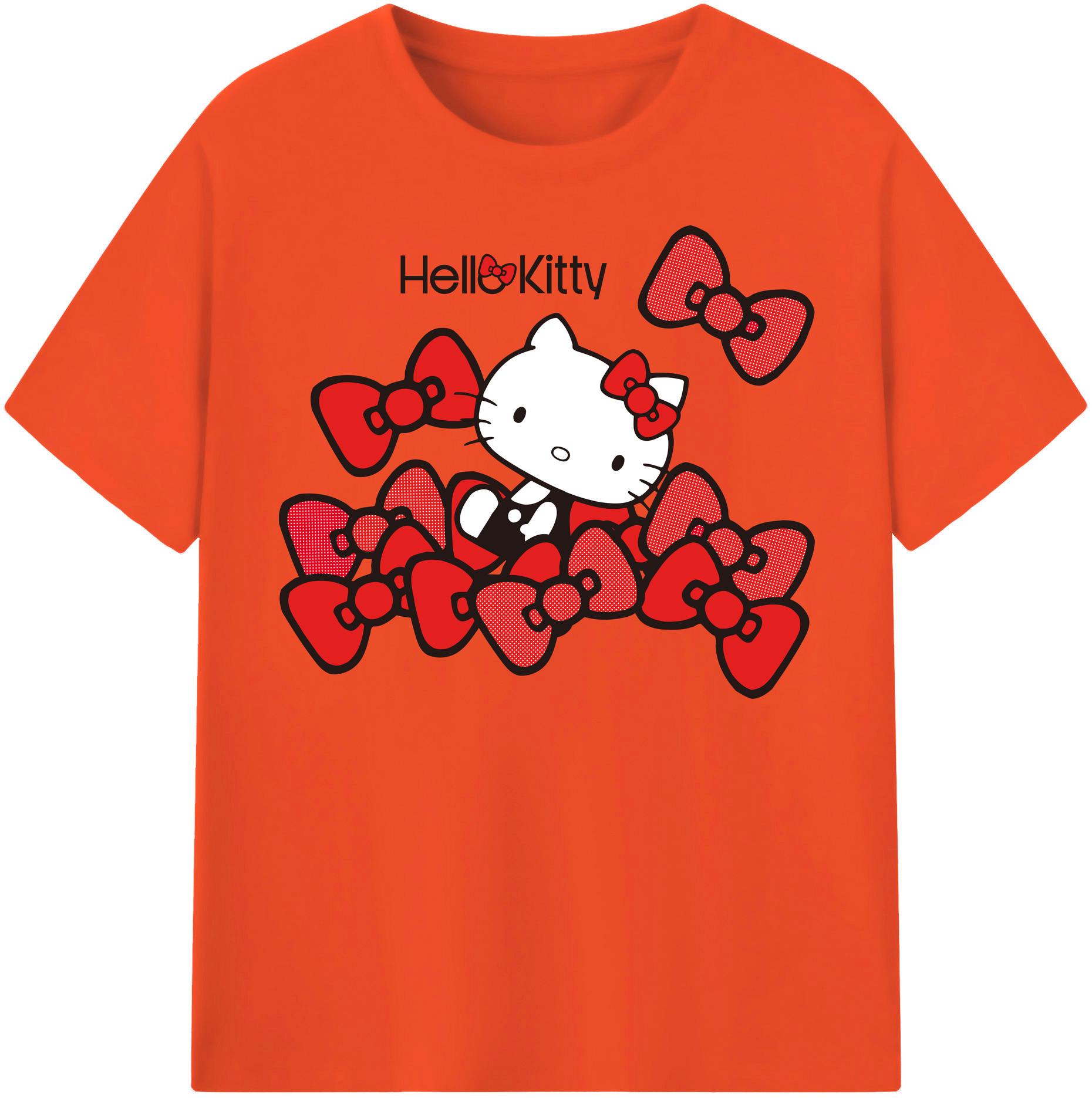 （画像用） Hello Kitty ハローキティ 綿100％半袖Tシャツ（フロントプリント）