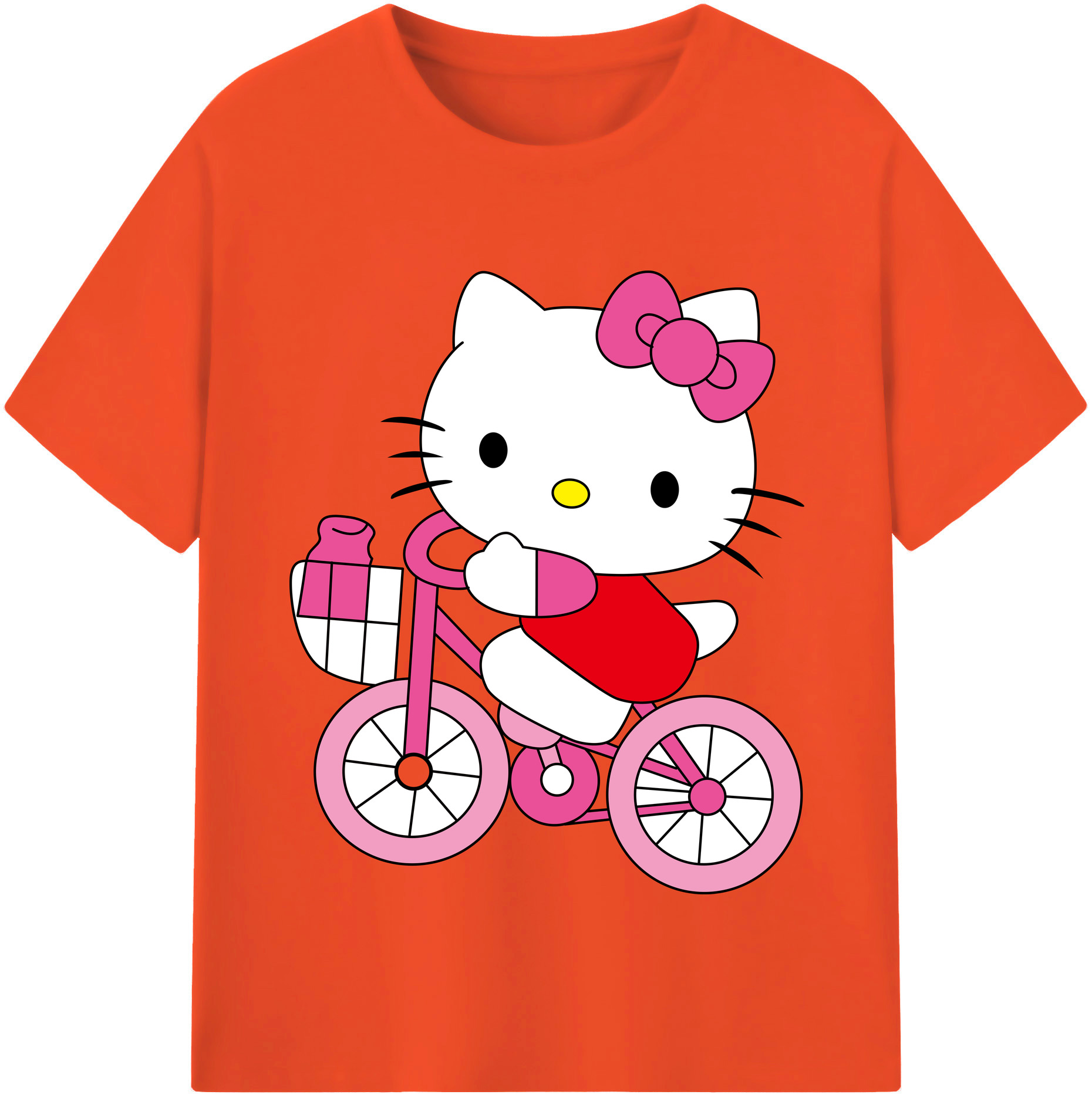 （画像用） Hello Kitty ハローキティ 綿100％半袖Tシャツ（フロントプリント）