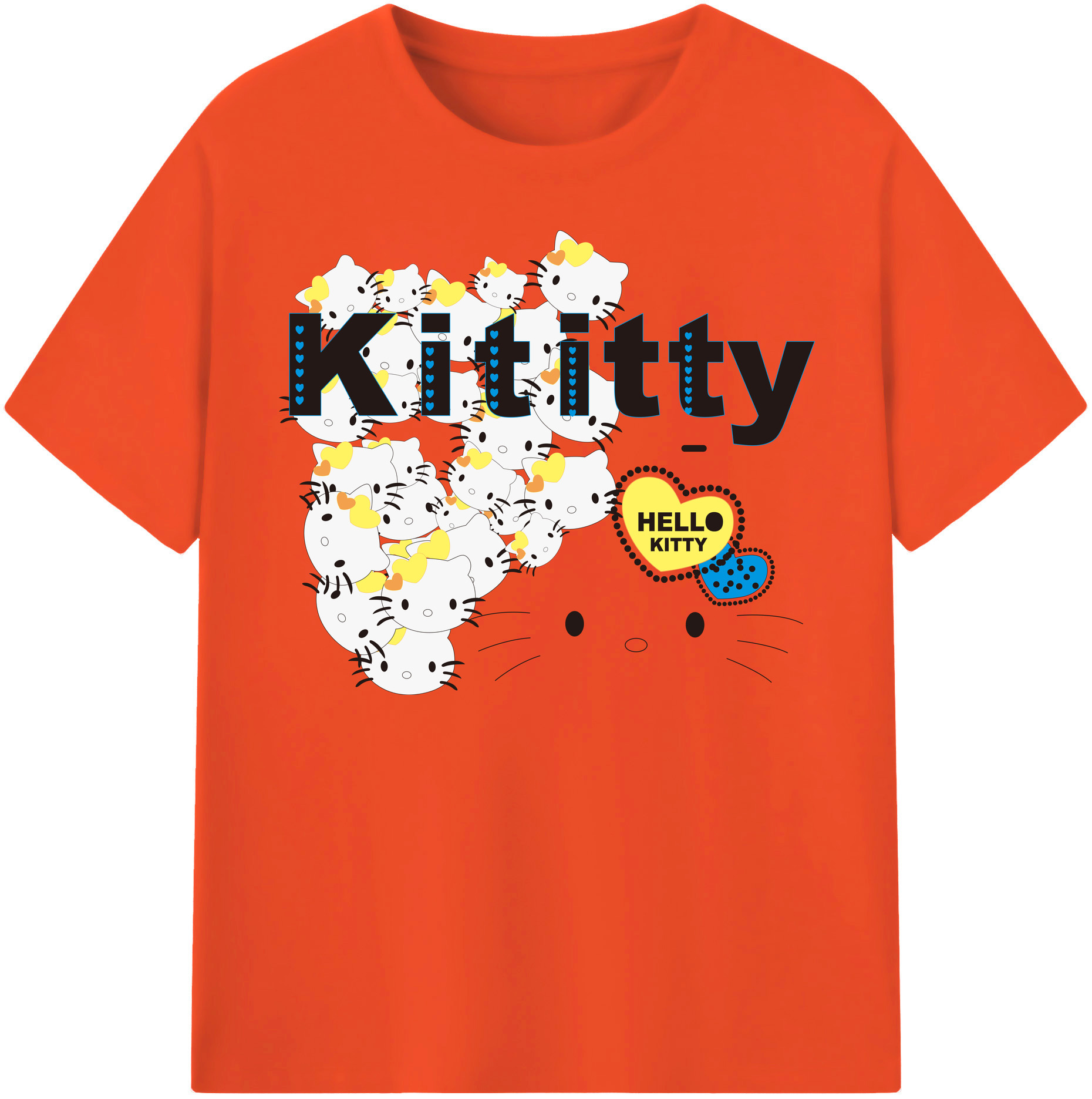 （画像用） Hello Kitty ハローキティ 綿100％半袖Tシャツ（フロントプリント）