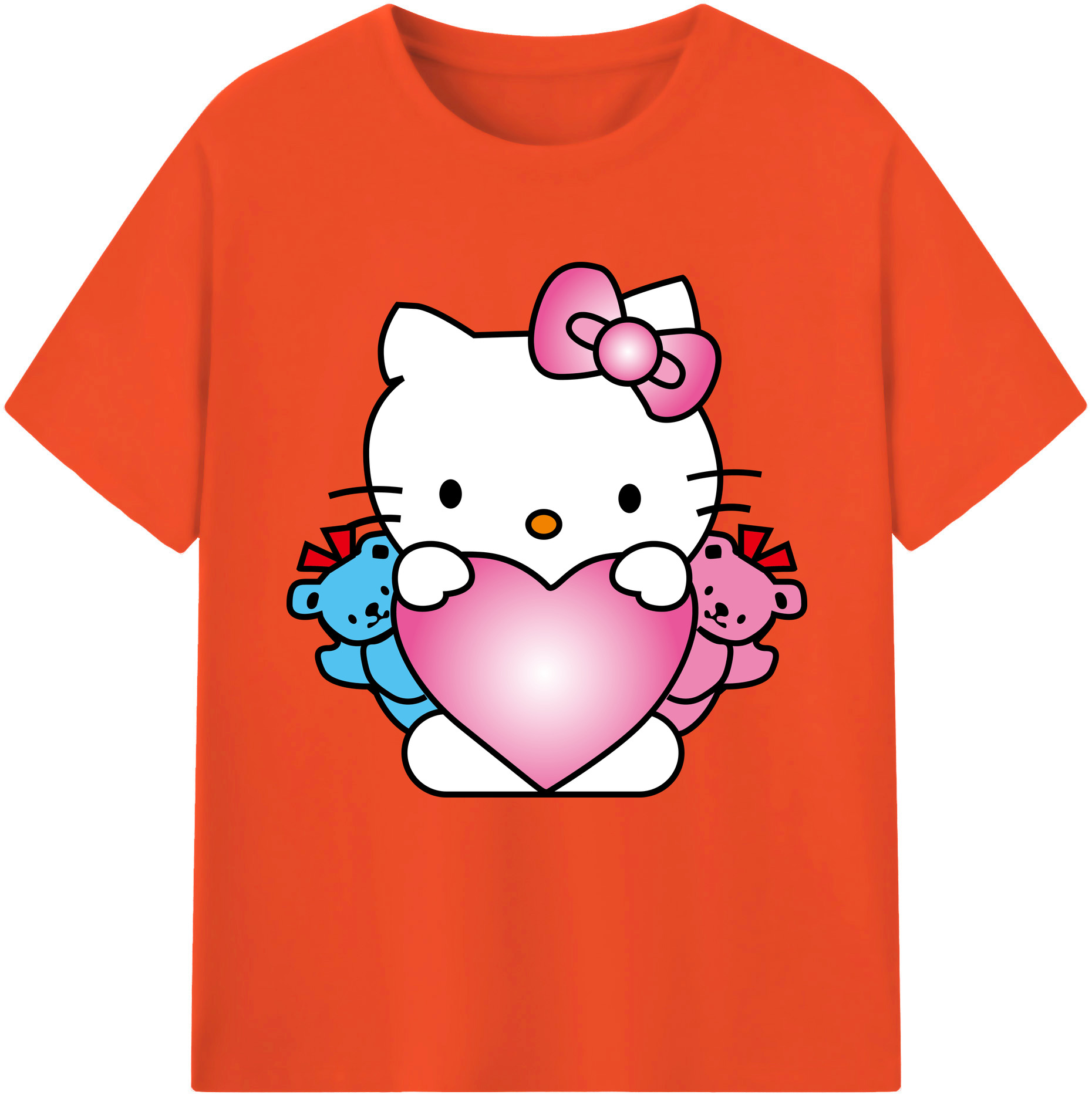（画像用） Hello Kitty ハローキティ 綿100％半袖Tシャツ（フロントプリント）