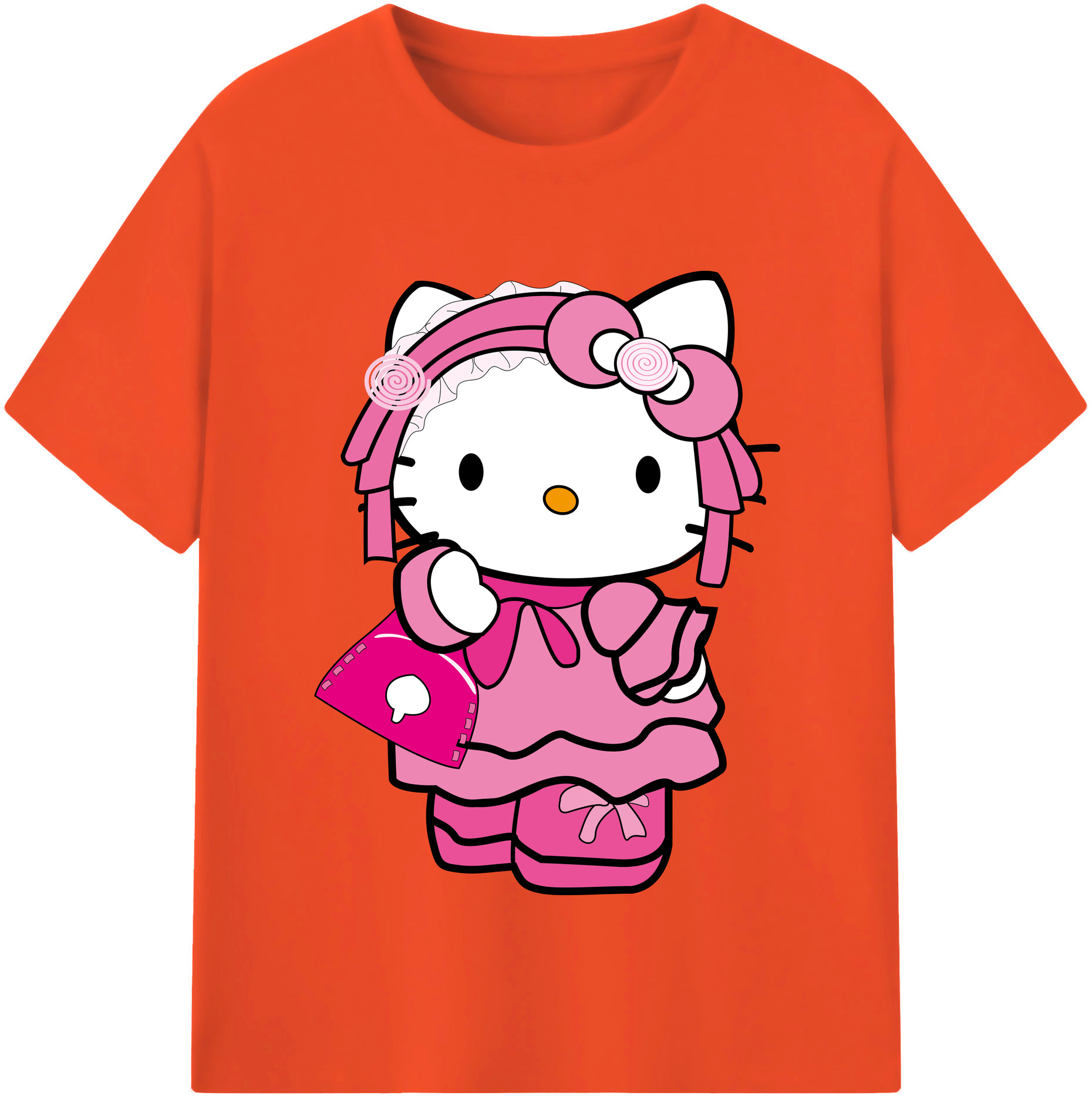 （画像用） Hello Kitty ハローキティ 綿100％半袖Tシャツ（フロントプリント）
