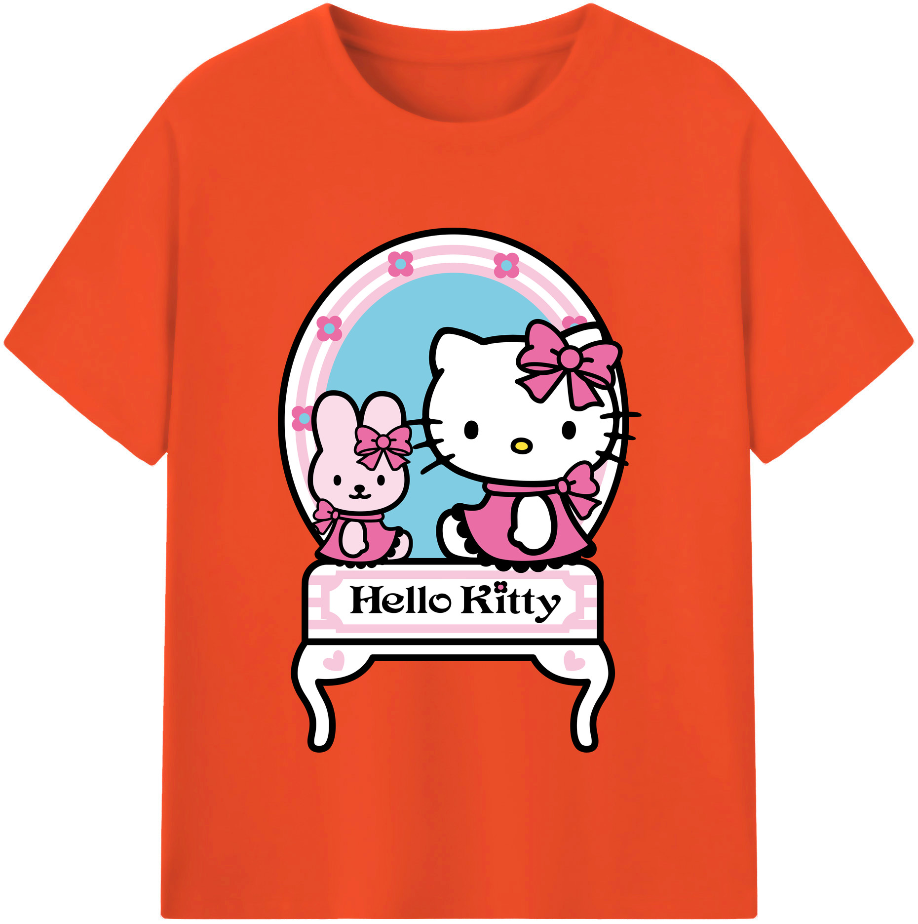 （画像用） Hello Kitty ハローキティ 綿100％半袖Tシャツ（フロントプリント）