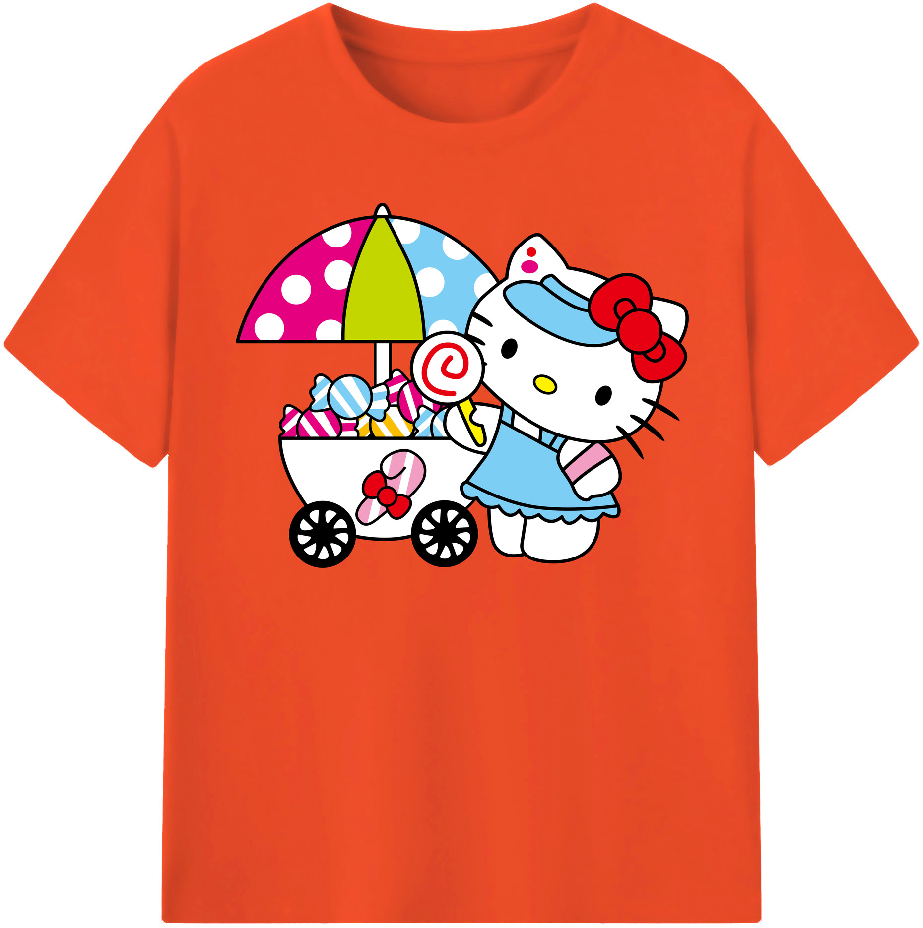 （画像用） Hello Kitty ハローキティ 綿100％半袖Tシャツ（フロントプリント）
