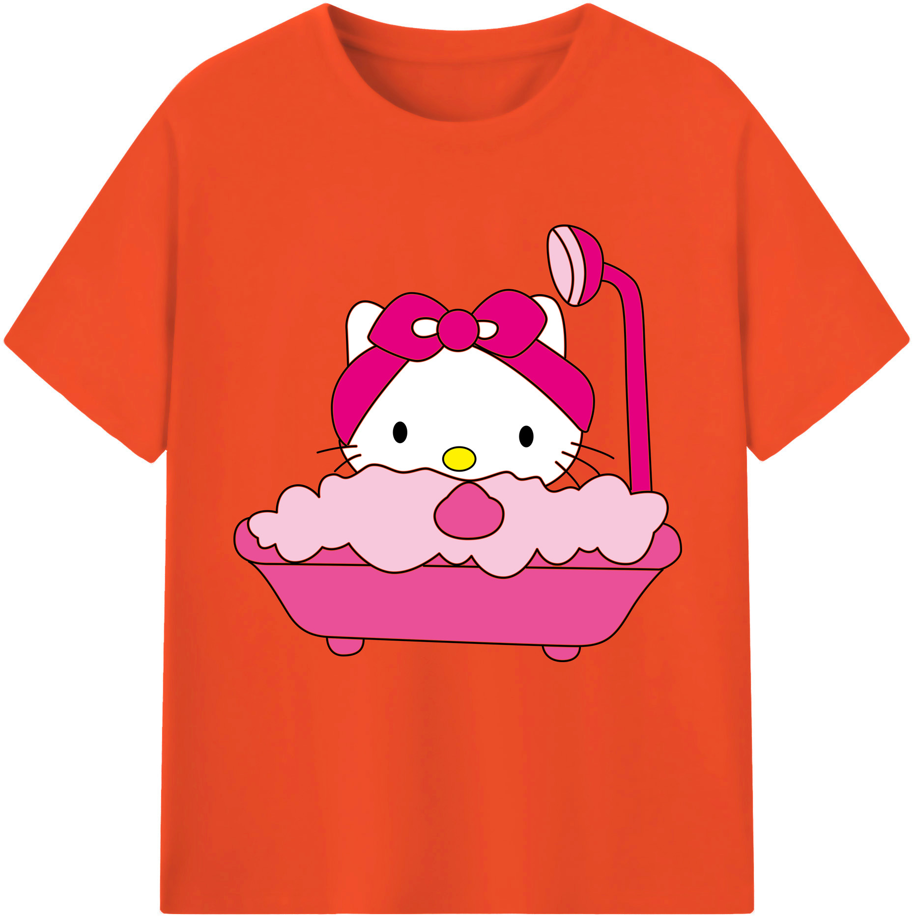 （画像用） Hello Kitty ハローキティ 綿100％半袖Tシャツ（フロントプリント）