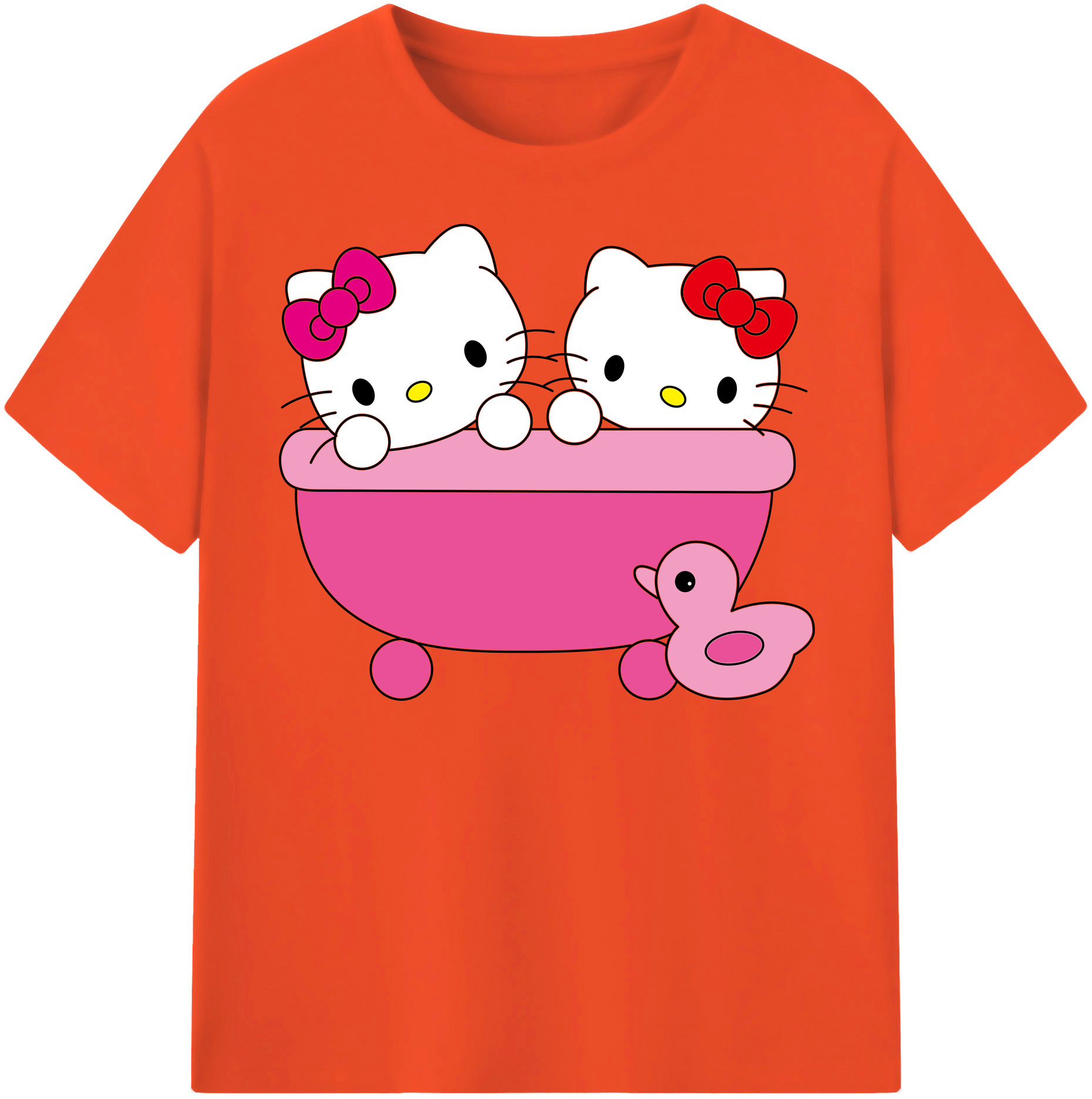 （画像用） Hello Kitty ハローキティ 綿100％半袖Tシャツ（フロントプリント）