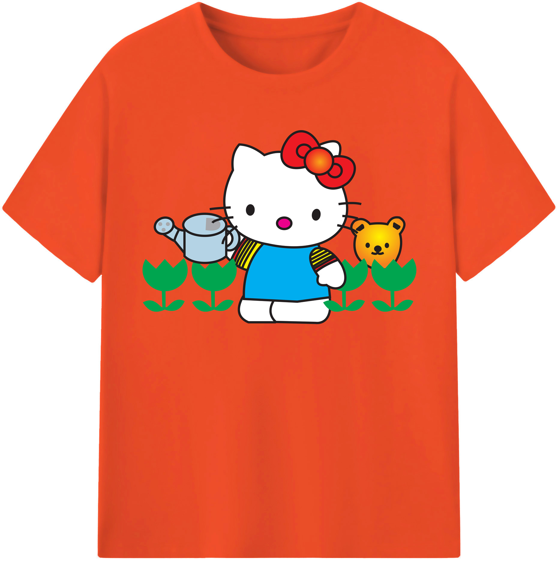 （画像用） Hello Kitty ハローキティ 綿100％半袖Tシャツ（フロントプリント）