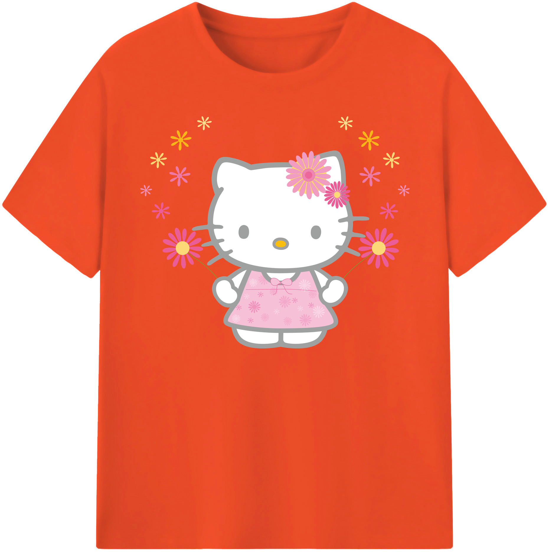 （画像用） Hello Kitty ハローキティ 綿100％半袖Tシャツ（フロントプリント）