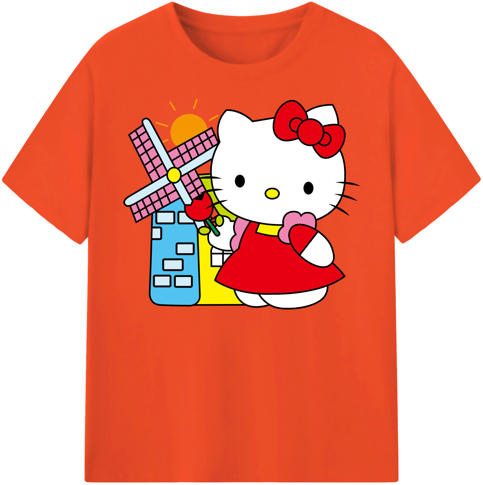 （画像用） Hello Kitty ハローキティ 綿100％半袖Tシャツ（フロントプリント）