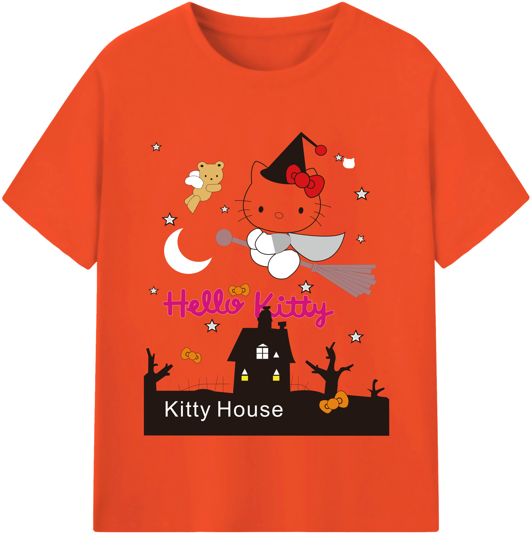 （画像用） Hello Kitty ハローキティ 綿100％半袖Tシャツ（フロントプリント）