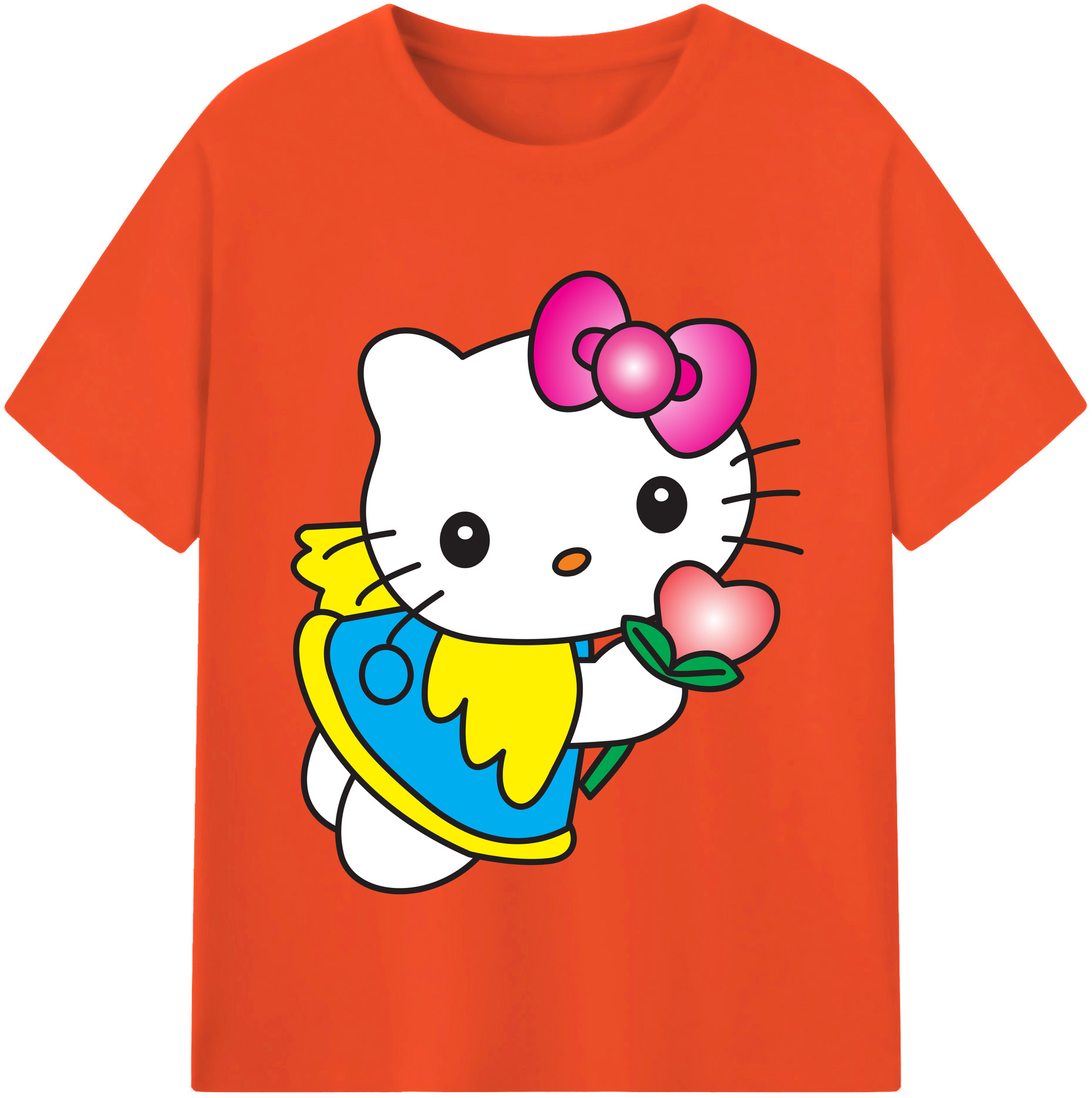 （画像用） Hello Kitty ハローキティ 綿100％半袖Tシャツ（フロントプリント）