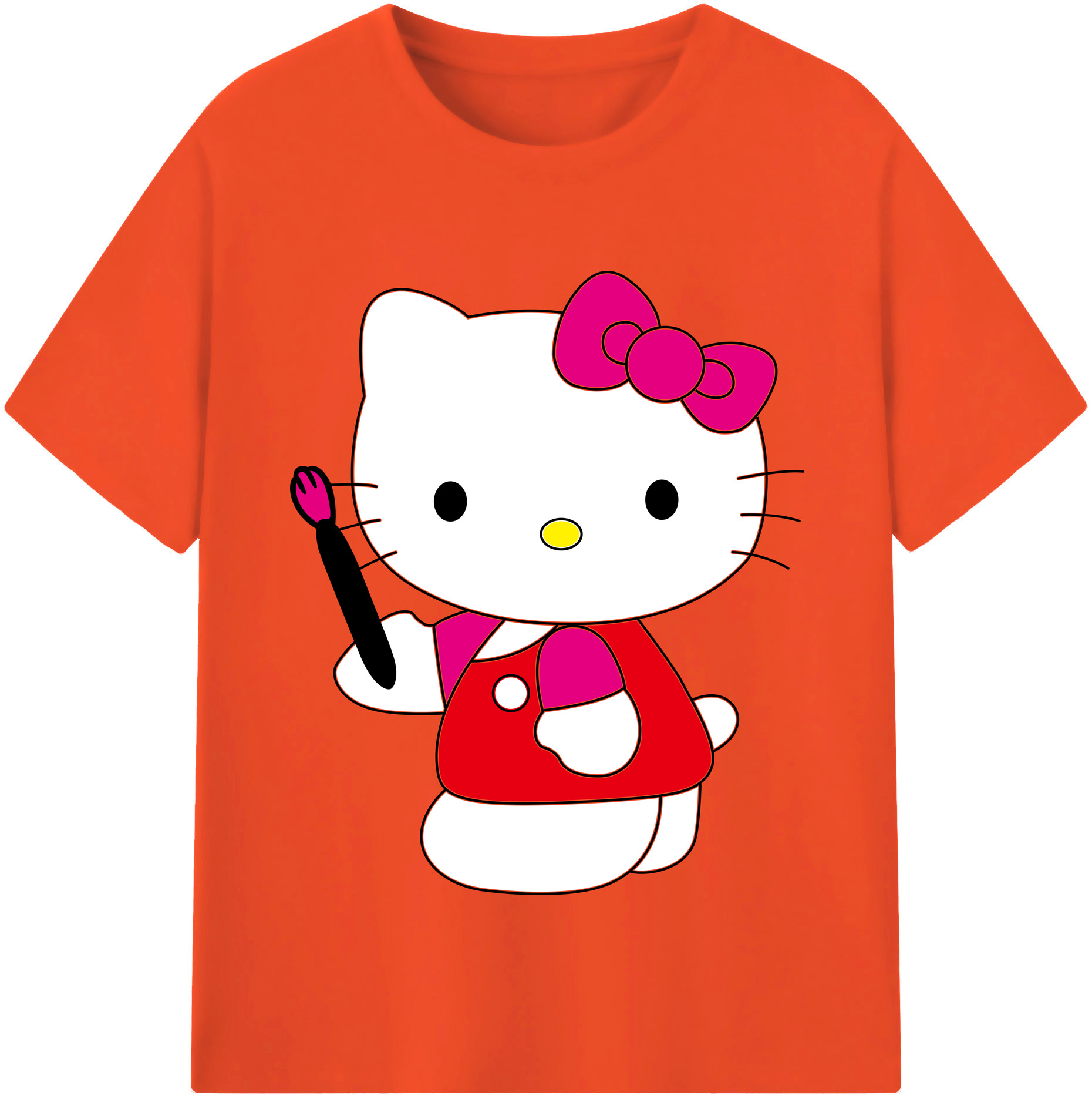 （画像用） Hello Kitty ハローキティ 綿100％半袖Tシャツ（フロントプリント）