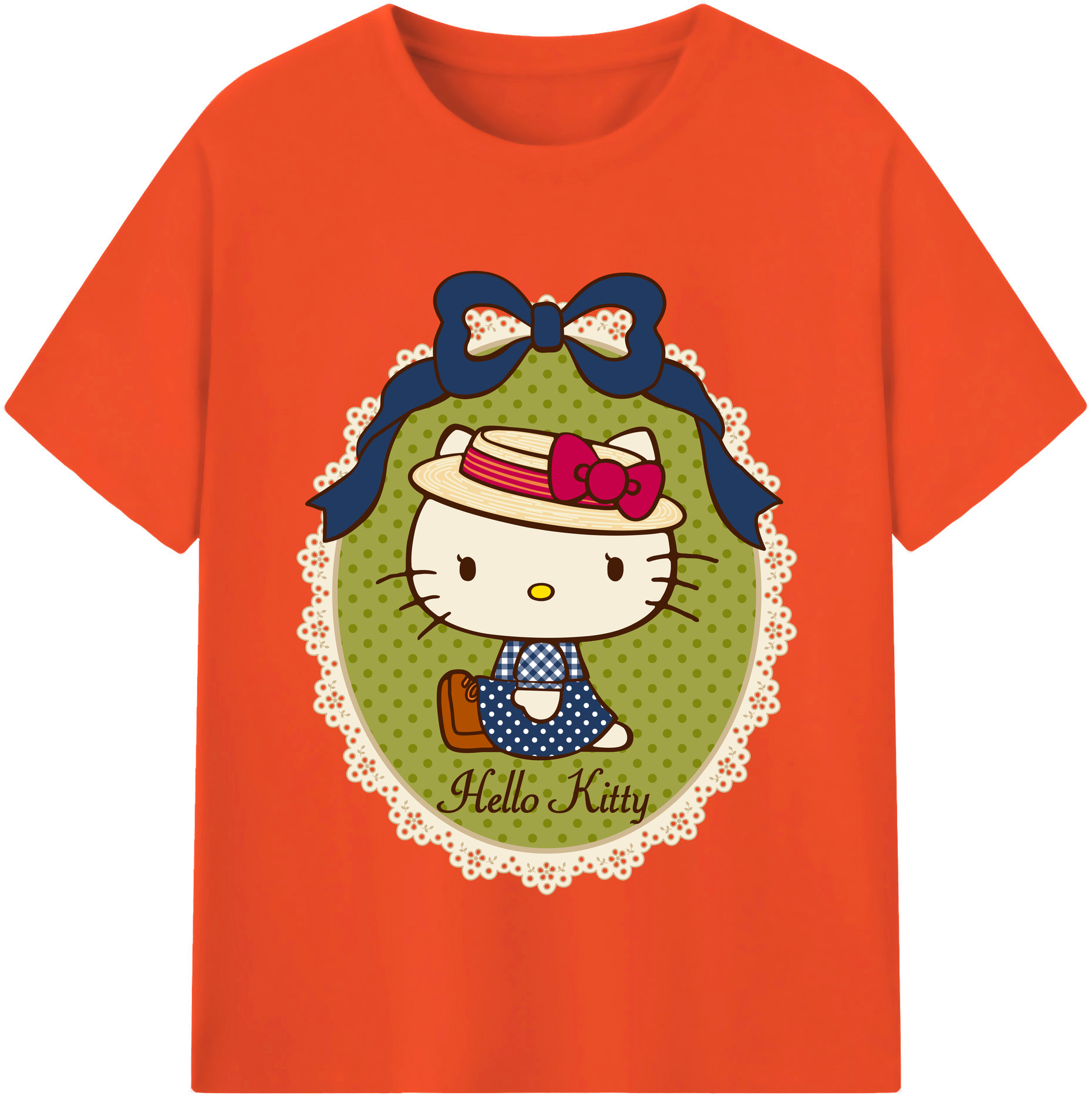 （画像用） Hello Kitty ハローキティ 綿100％半袖Tシャツ（フロントプリント）