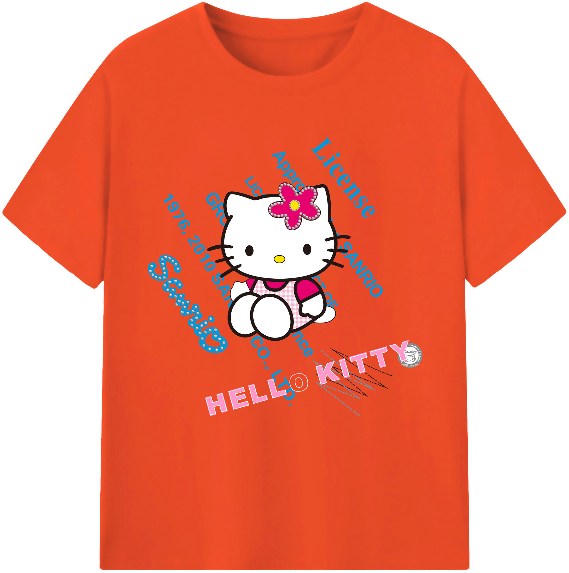 （画像用） Hello Kitty ハローキティ 綿100％半袖Tシャツ（フロントプリント）