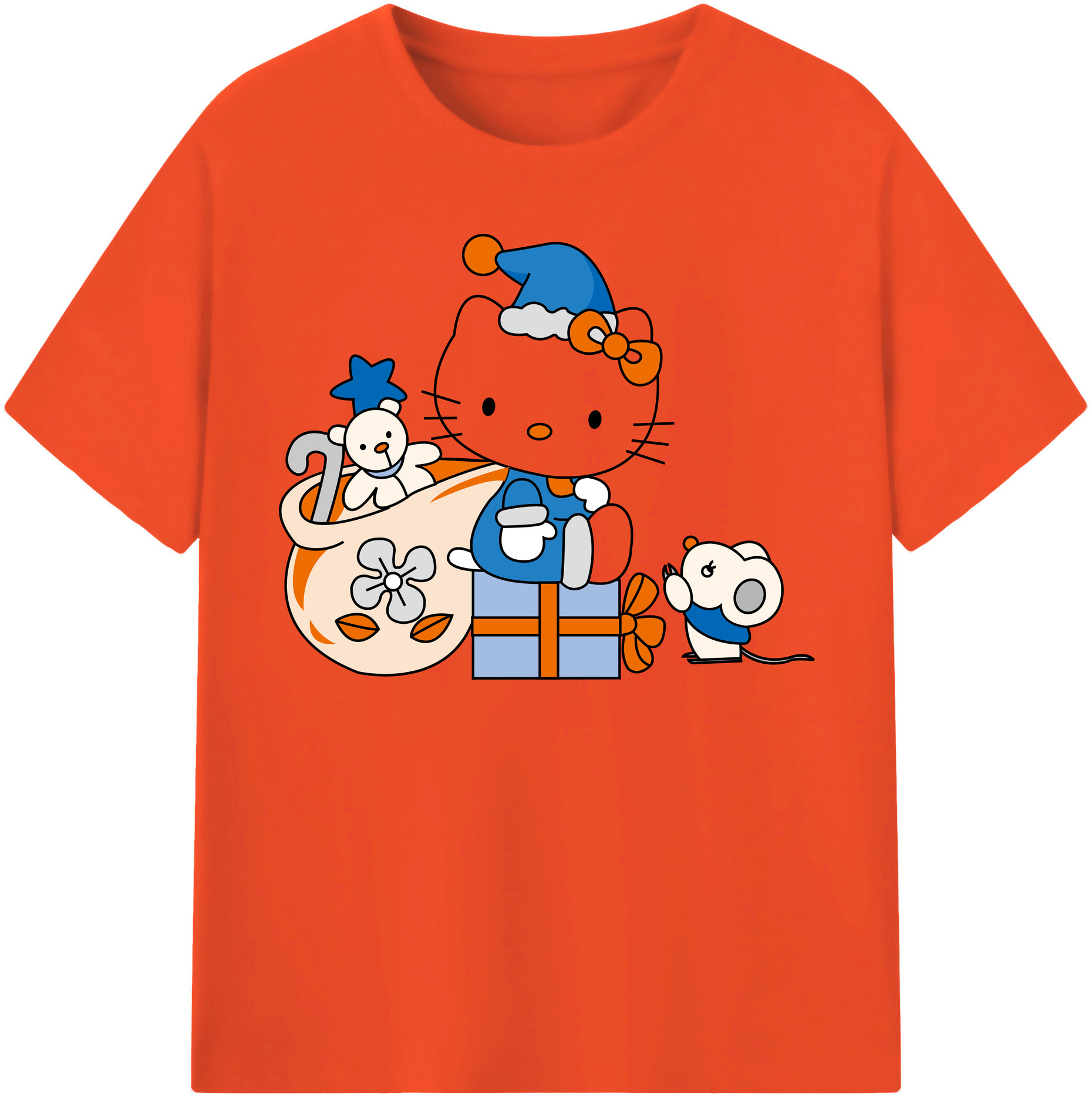 （画像用） Hello Kitty ハローキティ 綿100％半袖Tシャツ（フロントプリント）