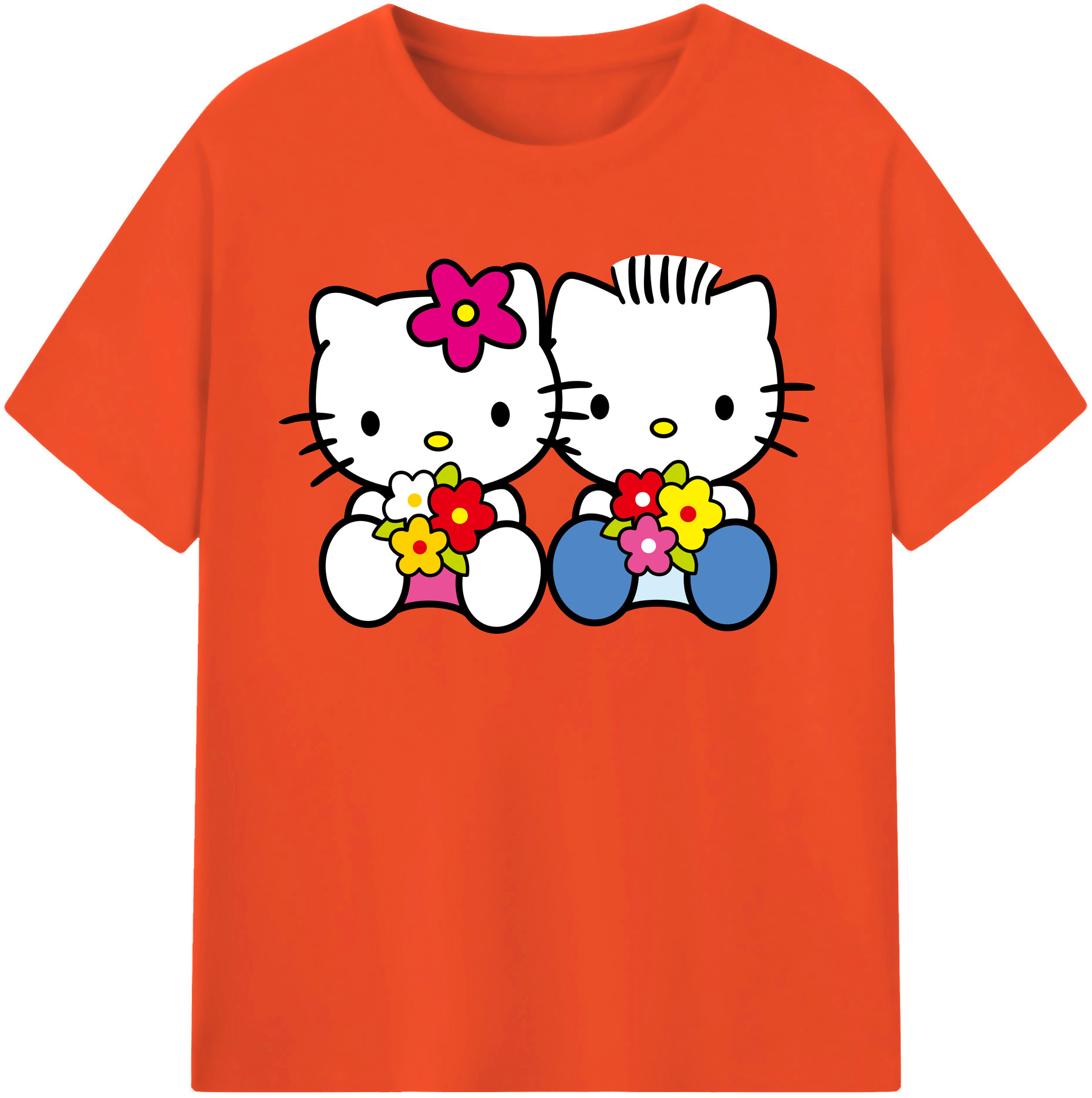 （画像用） Hello Kitty ハローキティ 綿100％半袖Tシャツ（フロントプリント）