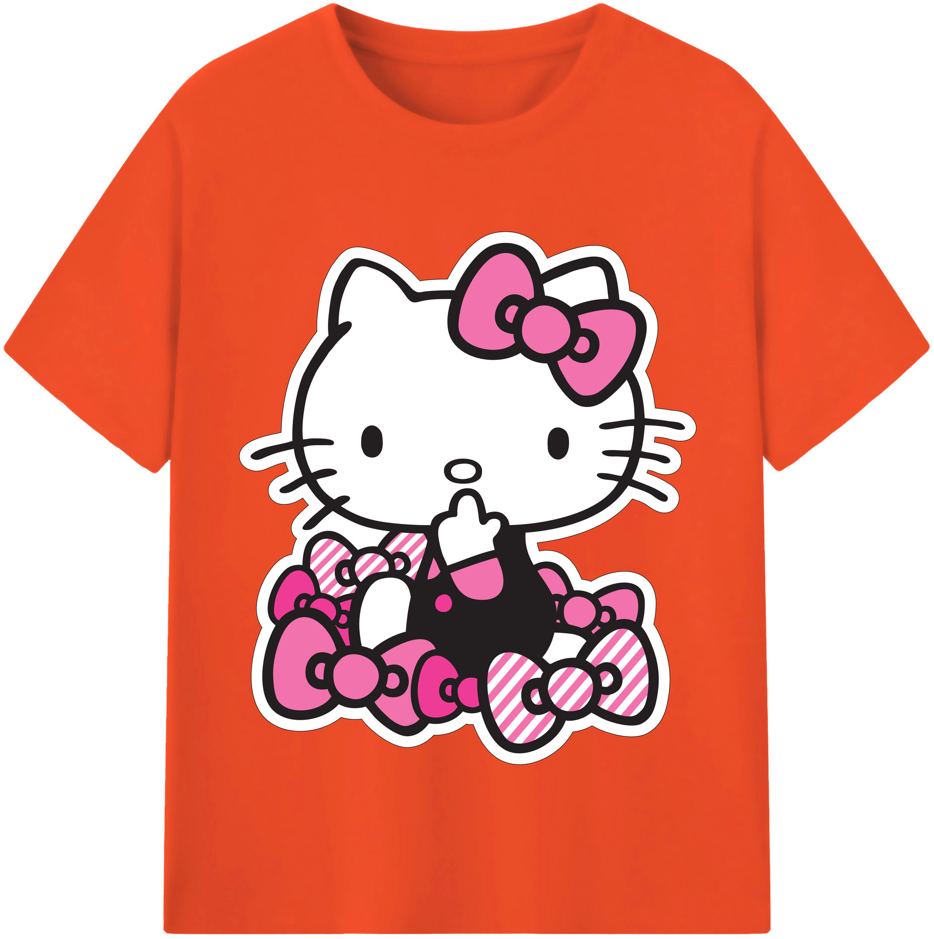 （画像用） Hello Kitty ハローキティ 綿100％半袖Tシャツ（フロントプリント）