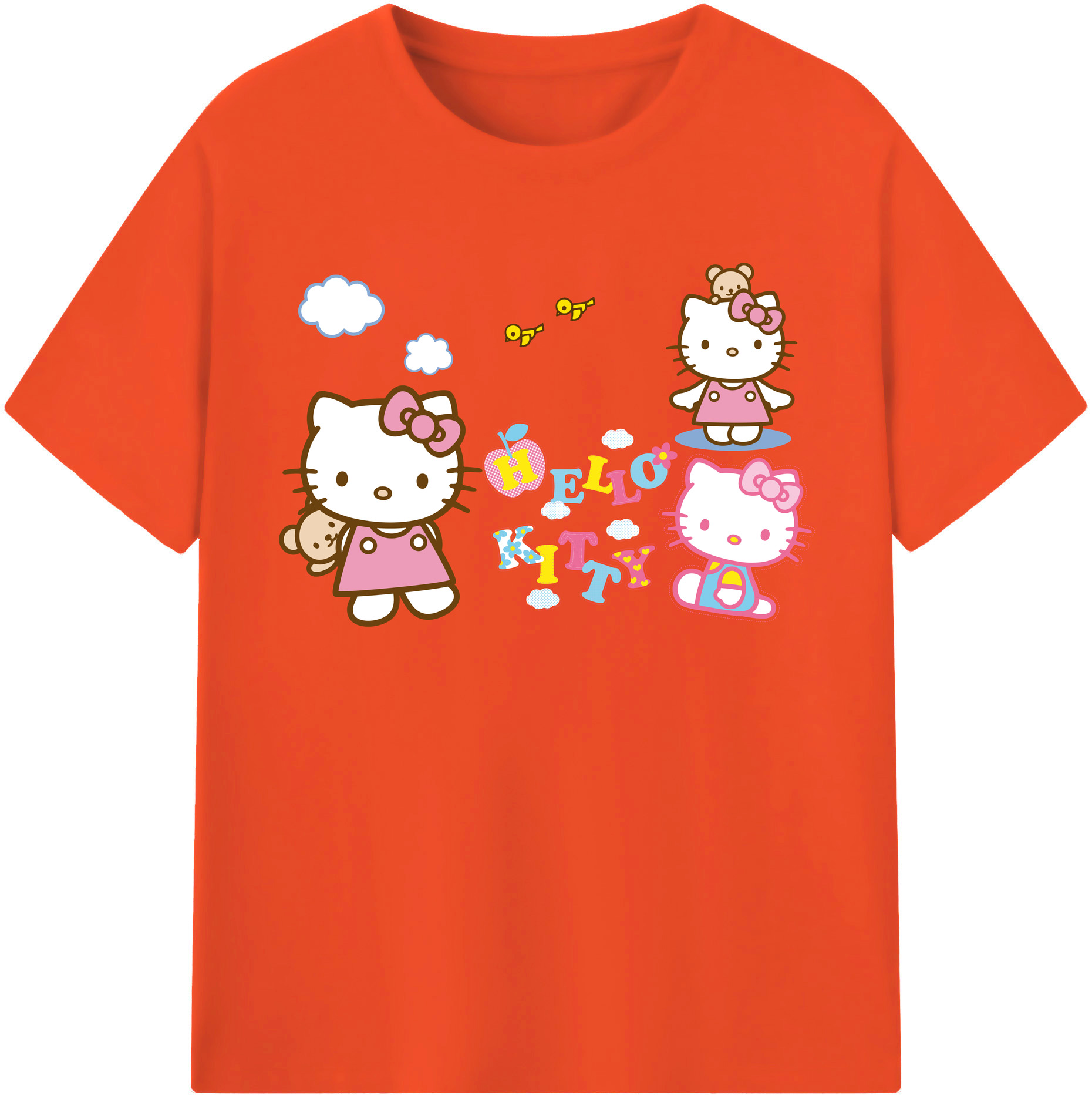 （画像用） Hello Kitty ハローキティ 綿100％半袖Tシャツ（フロントプリント）