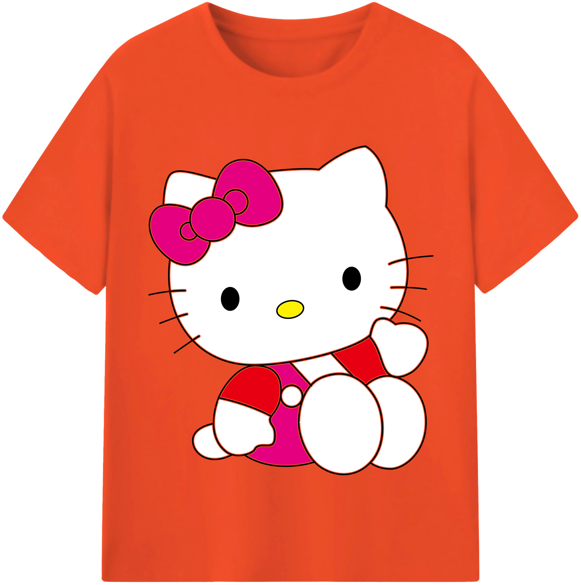 （画像用） Hello Kitty ハローキティ 綿100％半袖Tシャツ（フロントプリント）