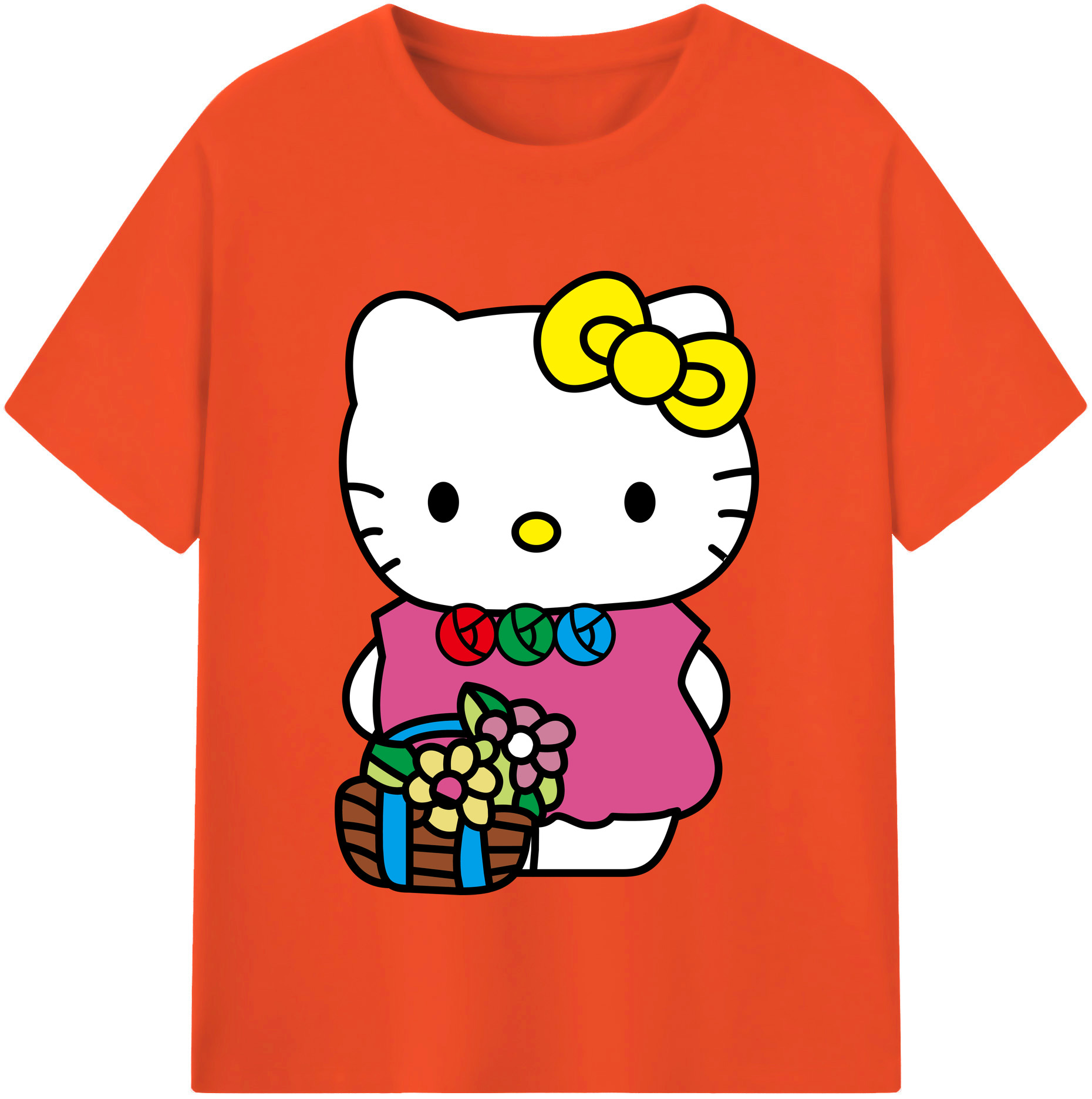 （画像用） Hello Kitty ハローキティ 綿100％半袖Tシャツ（フロントプリント）
