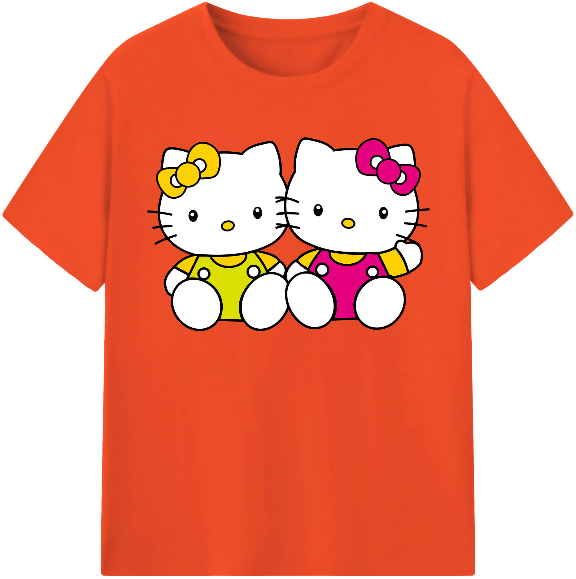 （画像用） Hello Kitty ハローキティ 綿100％半袖Tシャツ（フロントプリント）