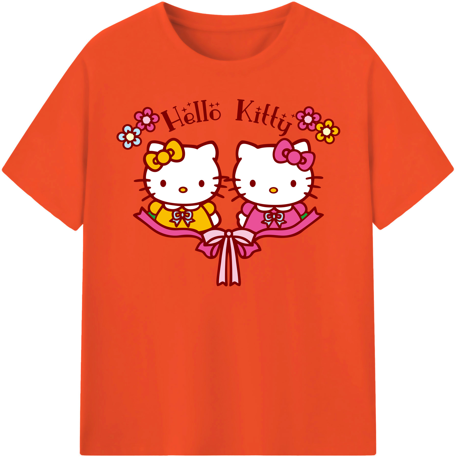 （画像用） Hello Kitty ハローキティ 綿100％半袖Tシャツ（フロントプリント）