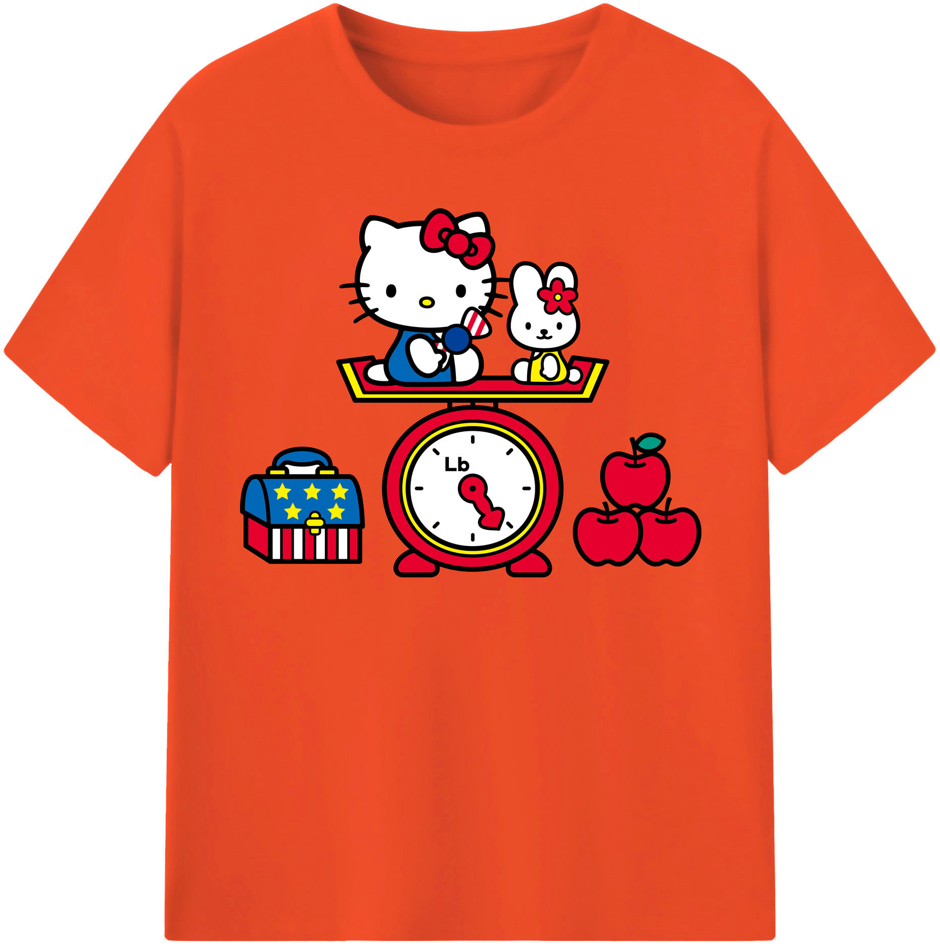 （画像用） Hello Kitty ハローキティ 綿100％半袖Tシャツ（フロントプリント）