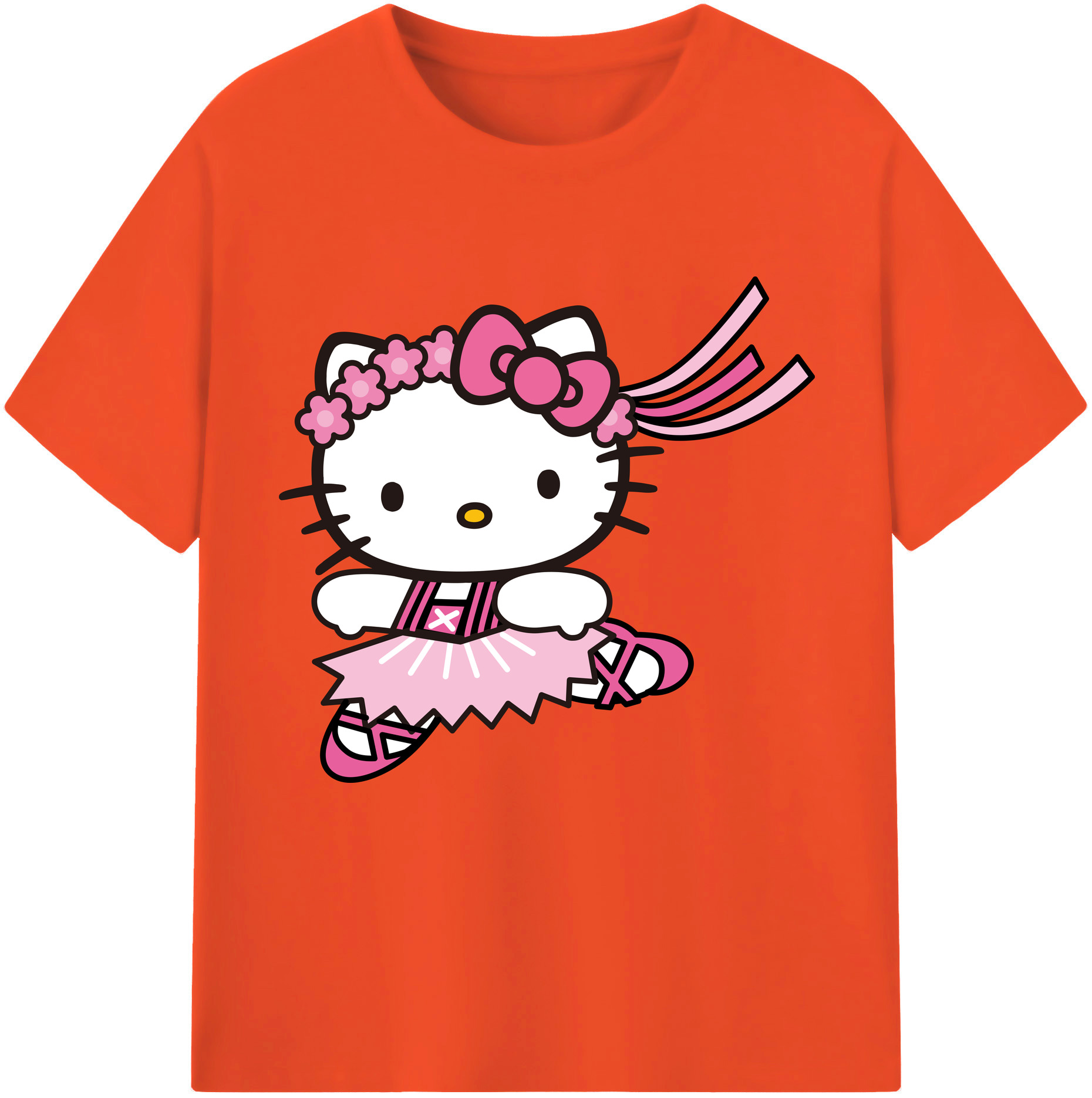 （画像用） Hello Kitty ハローキティ 綿100％半袖Tシャツ（フロントプリント）