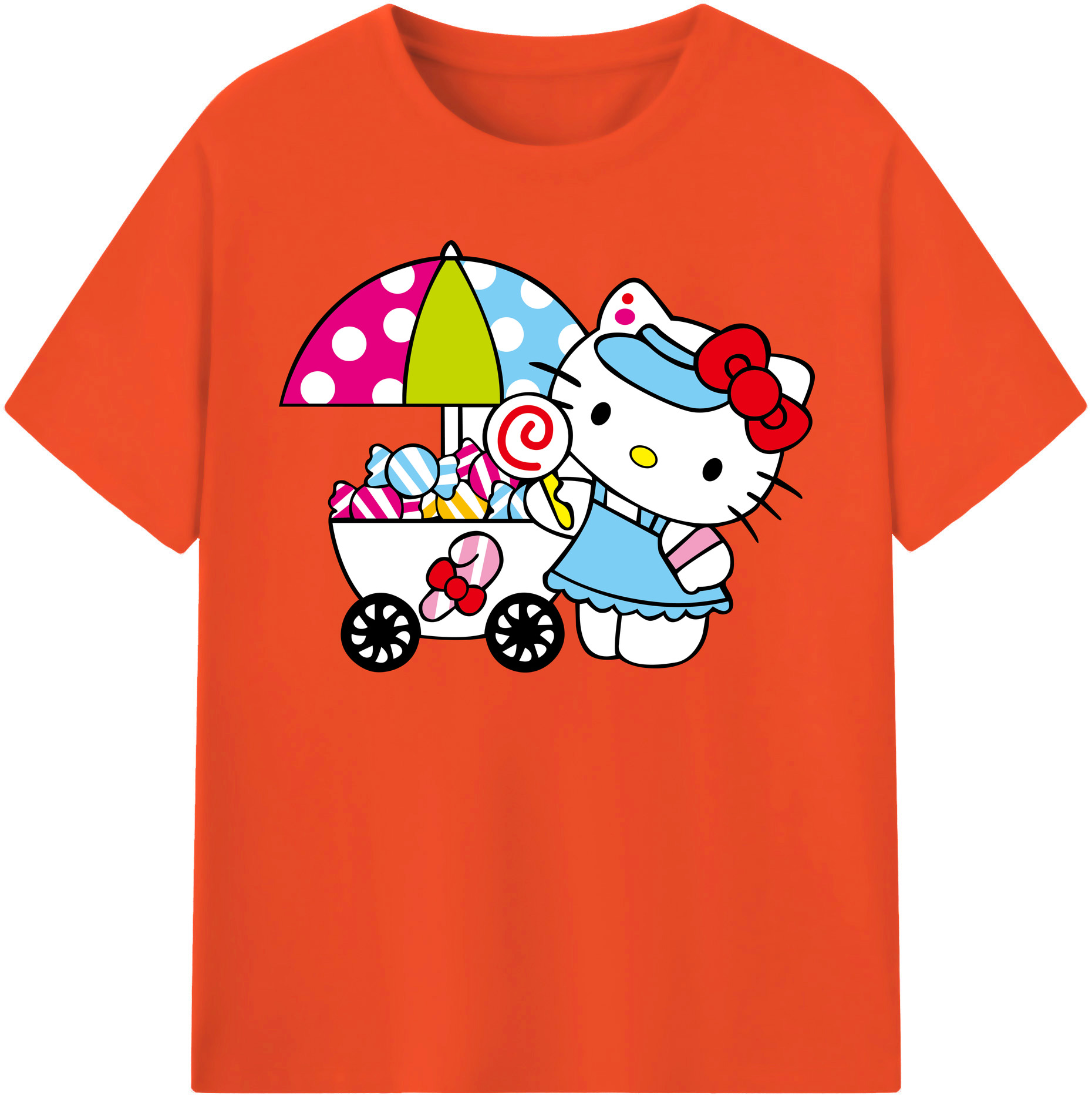（画像用） Hello Kitty ハローキティ 綿100％半袖Tシャツ（フロントプリント）